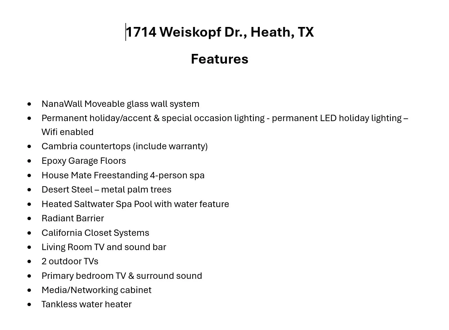 1714 Weiskopf Dr. - Home Featur3es