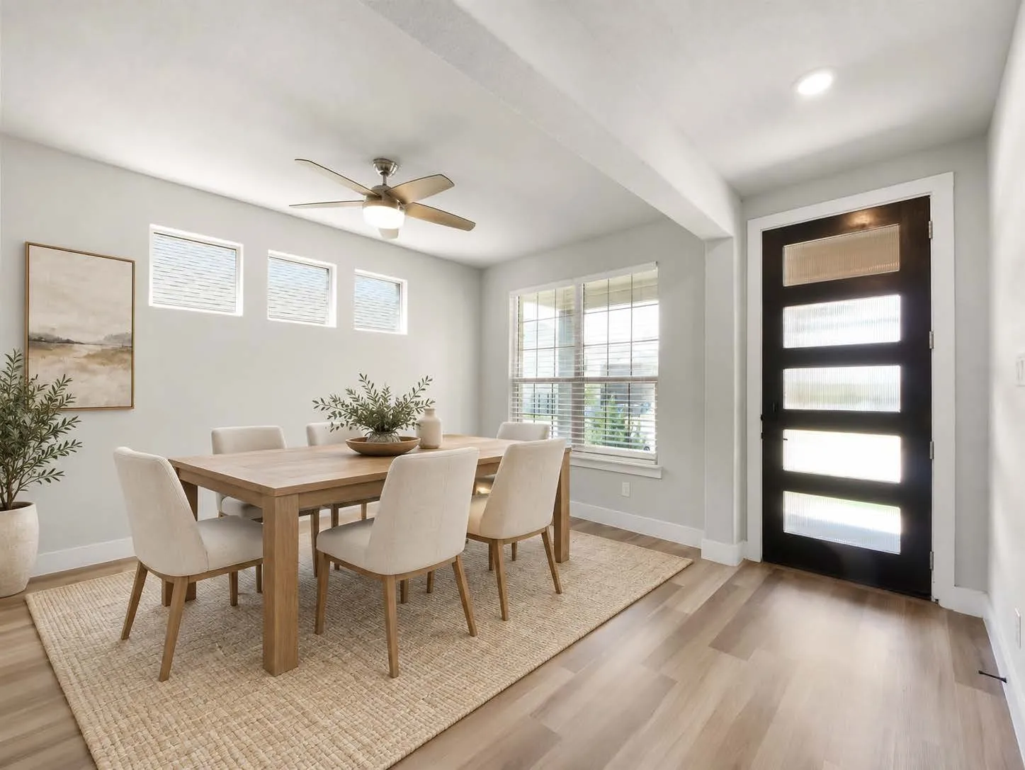 Virtually staged by AI. Dining room option.