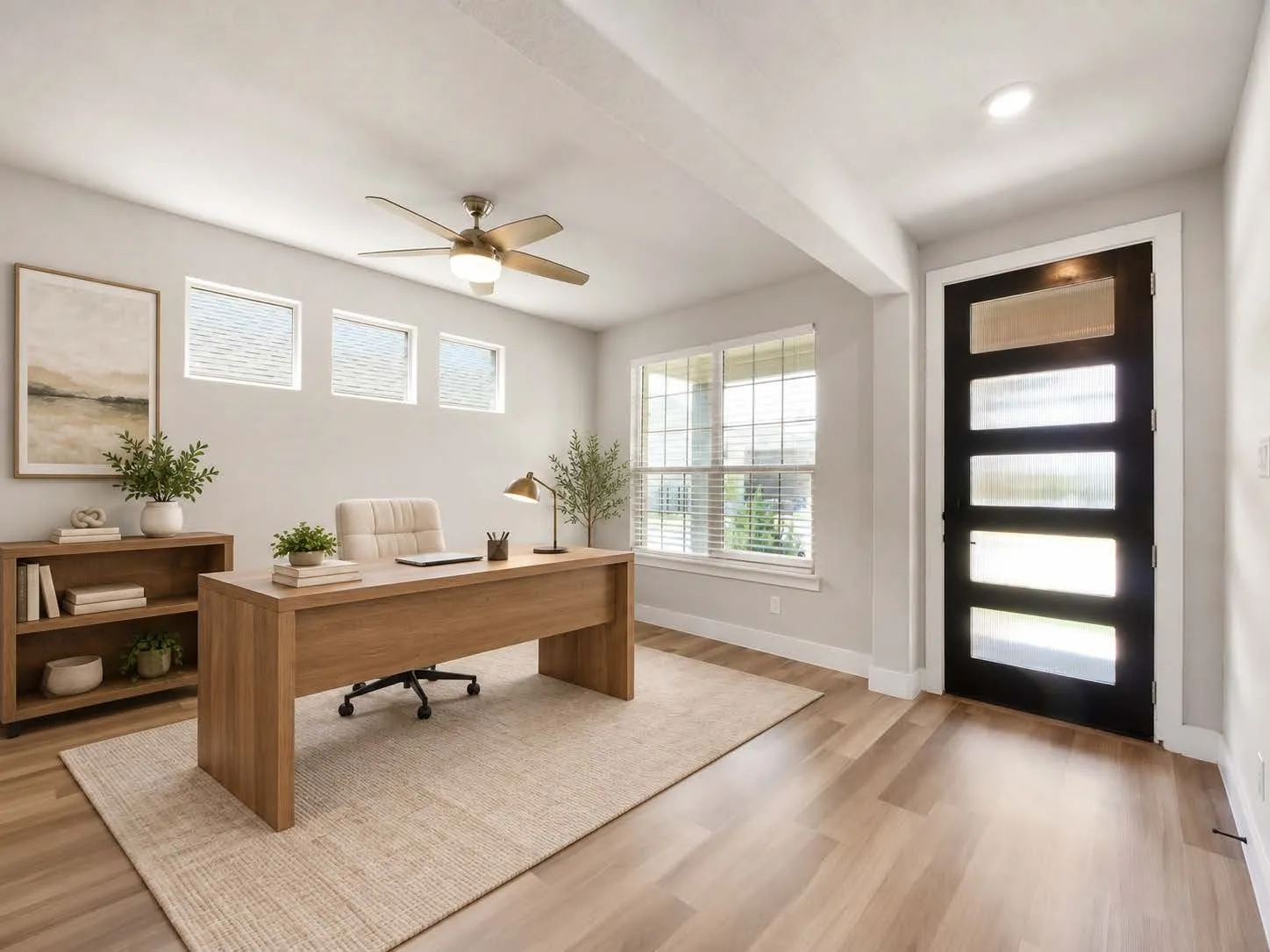 Virtually staged by AI. Home office option.