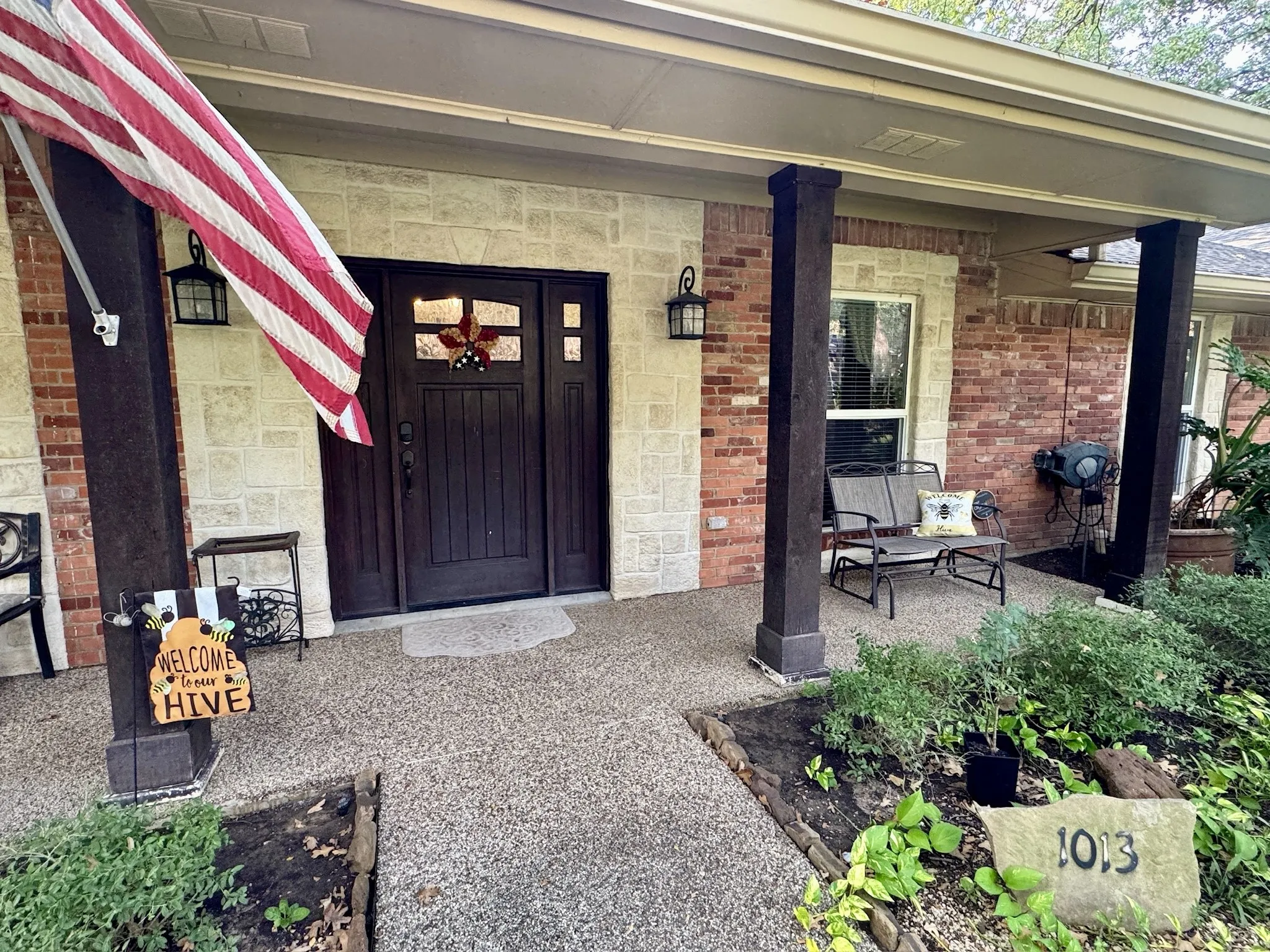 Many plants welcome you to 1013 Overhill Drive.