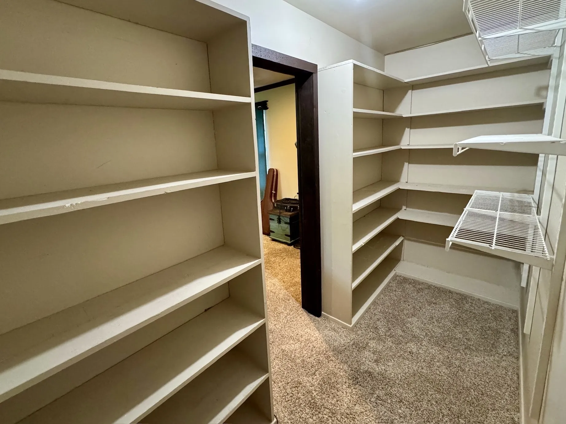 Abundant storage space in the upstairs closet.