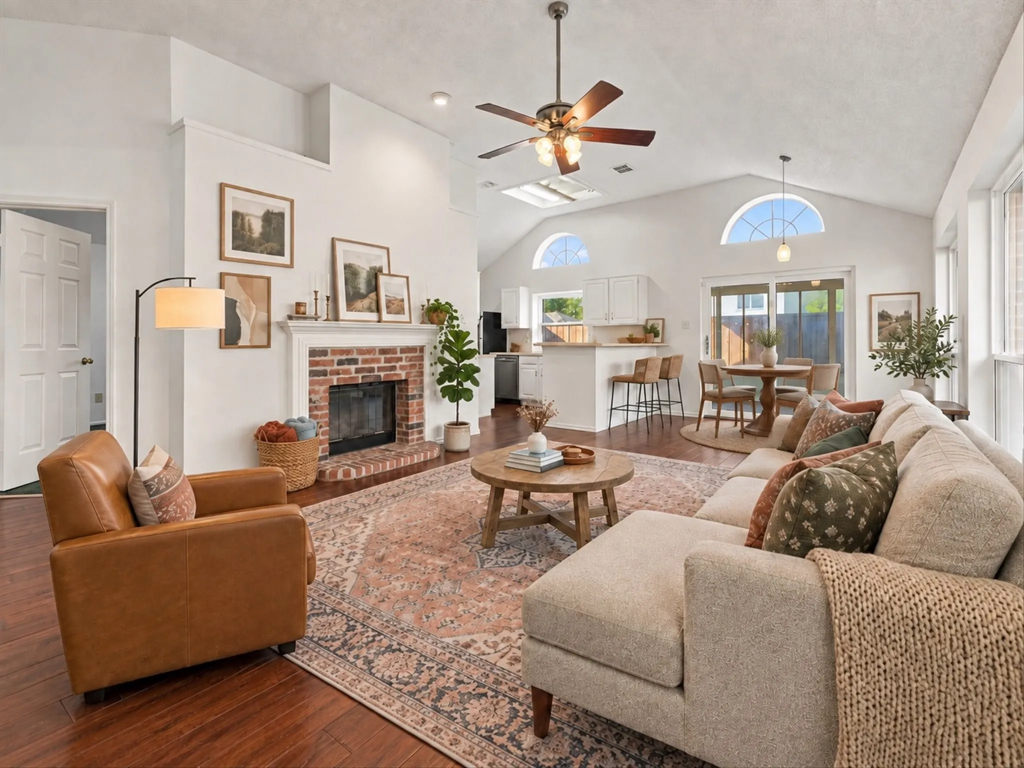 Virtually Staged Living Room to Dining Room