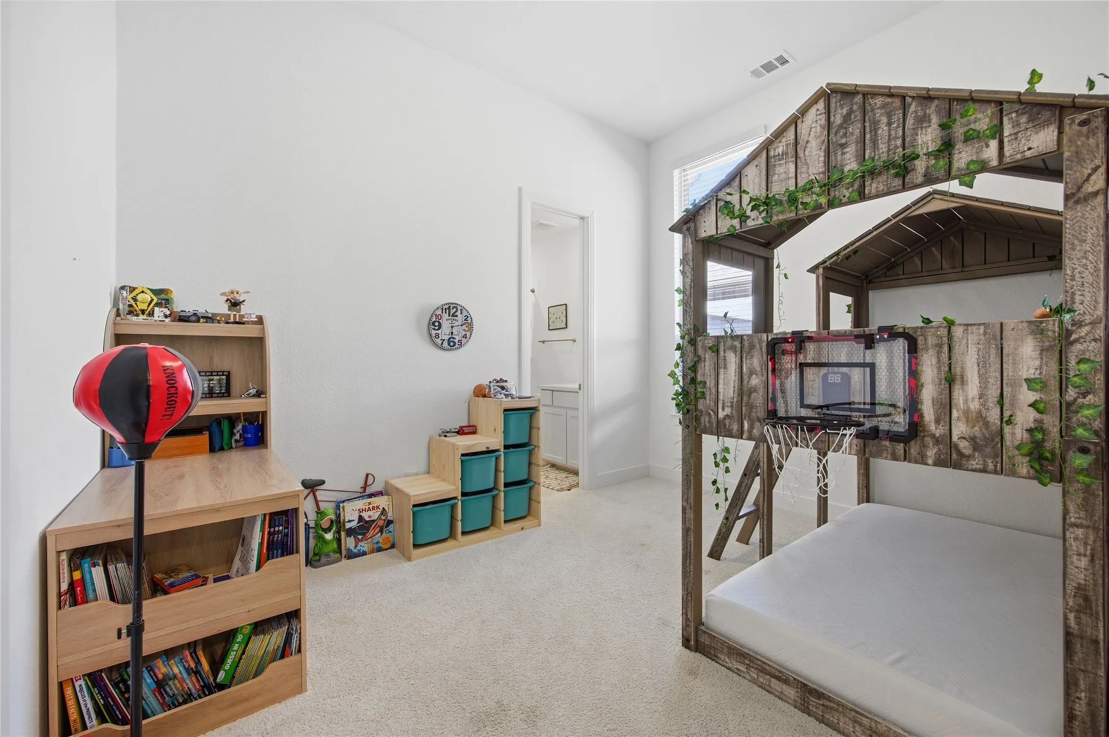 White walls with carpet flooring