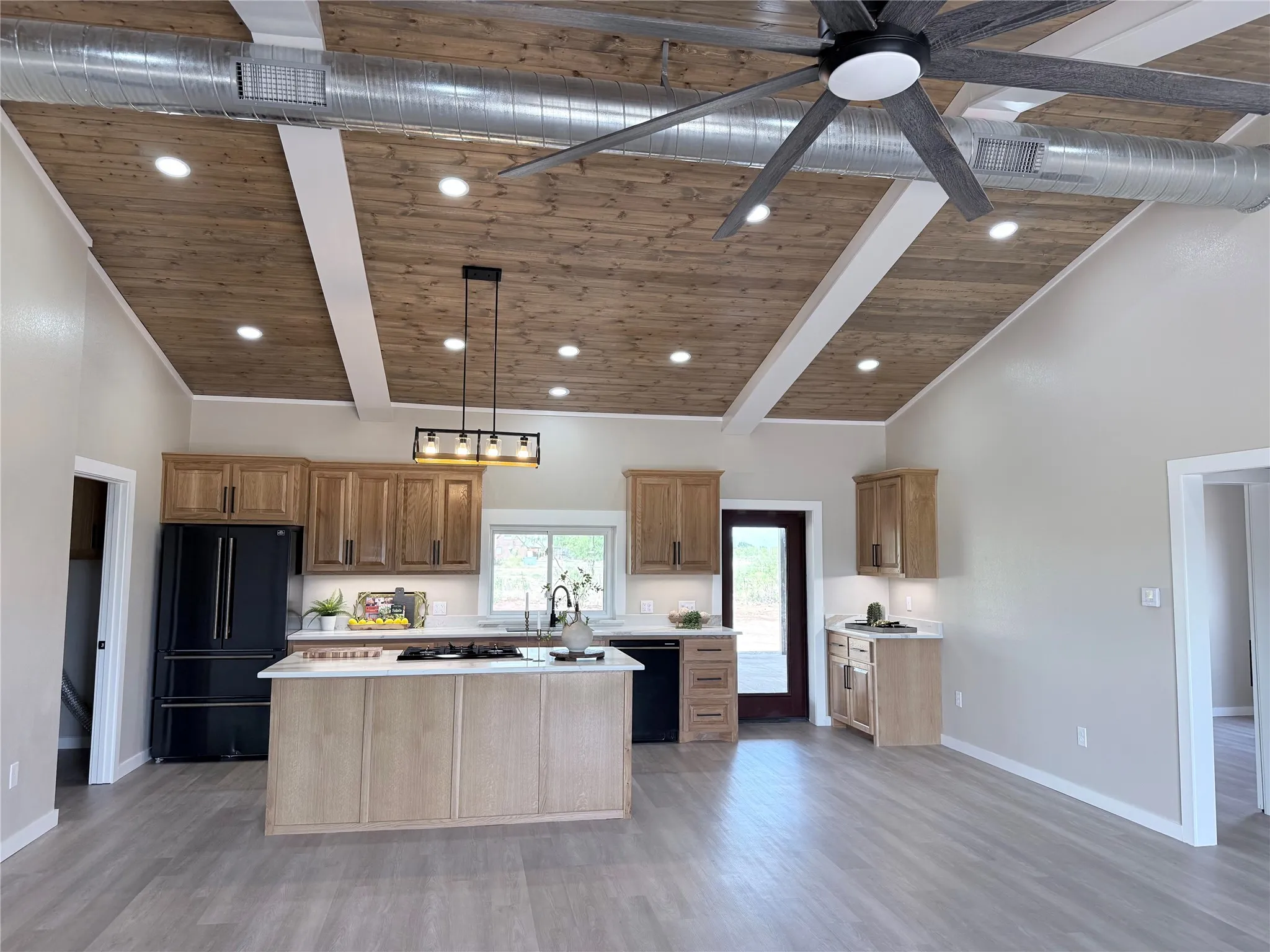 View of kitchen from living area
