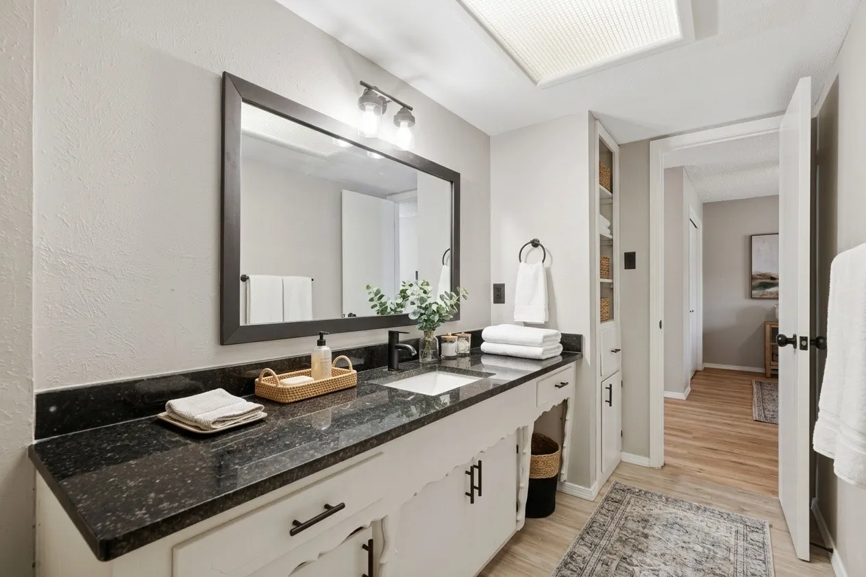 Primary Bath virtually staged