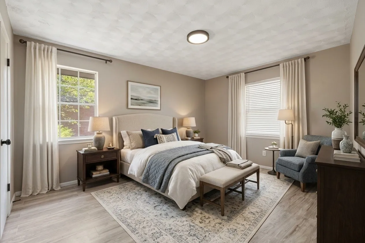 Primary Bedroom virtually staged