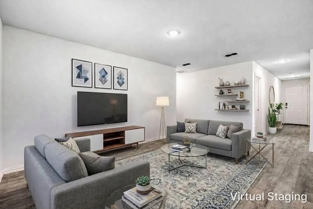 virtually staged living area