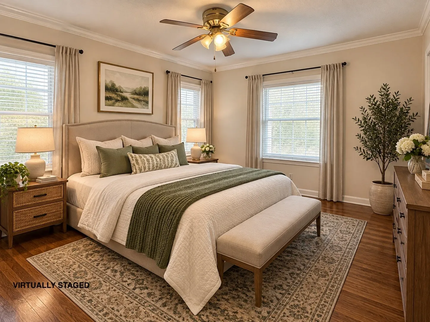 Virtually created image of bedroom
