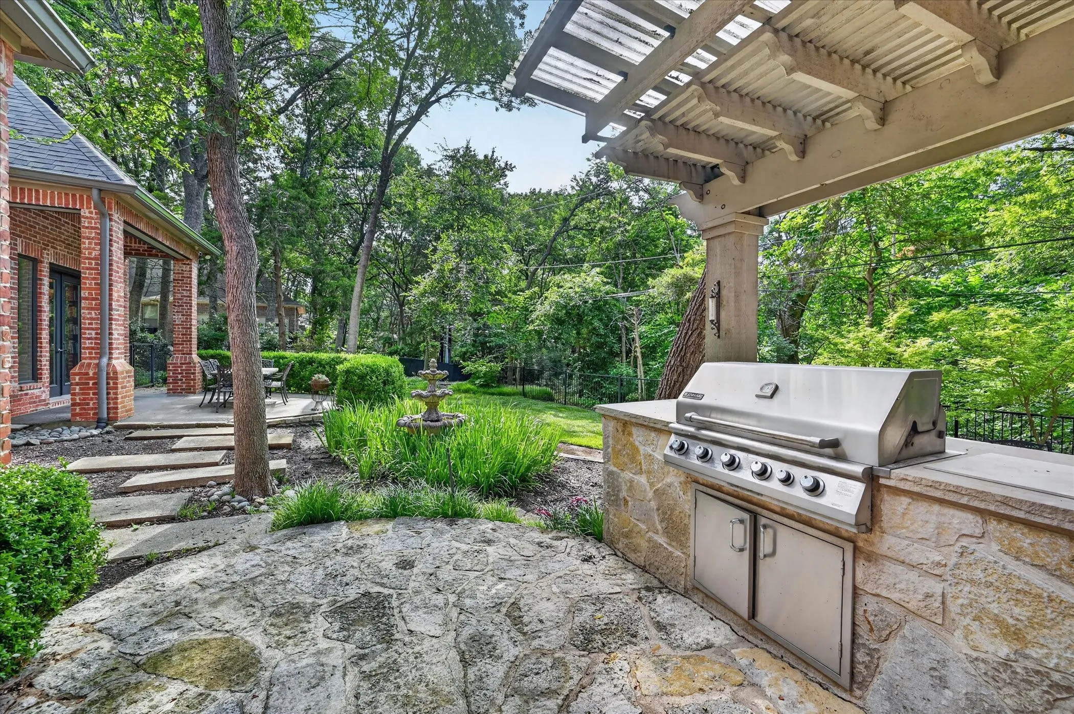 Built-in grill off the kitchen.