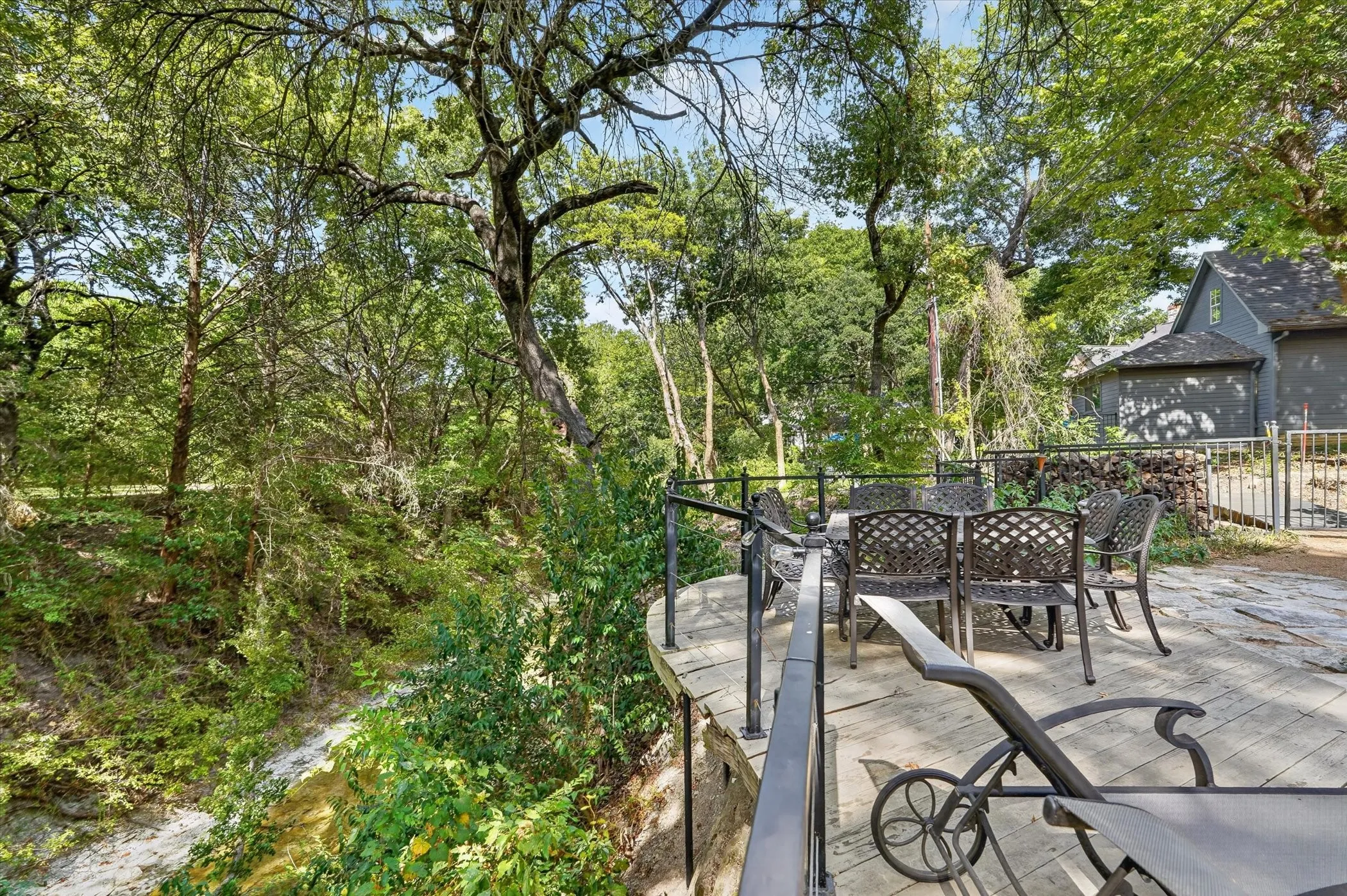 Deck overlooking the creek