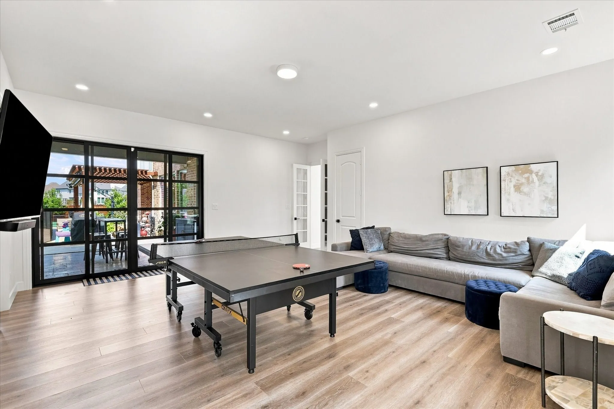 Downstairs Game Room opens to patio