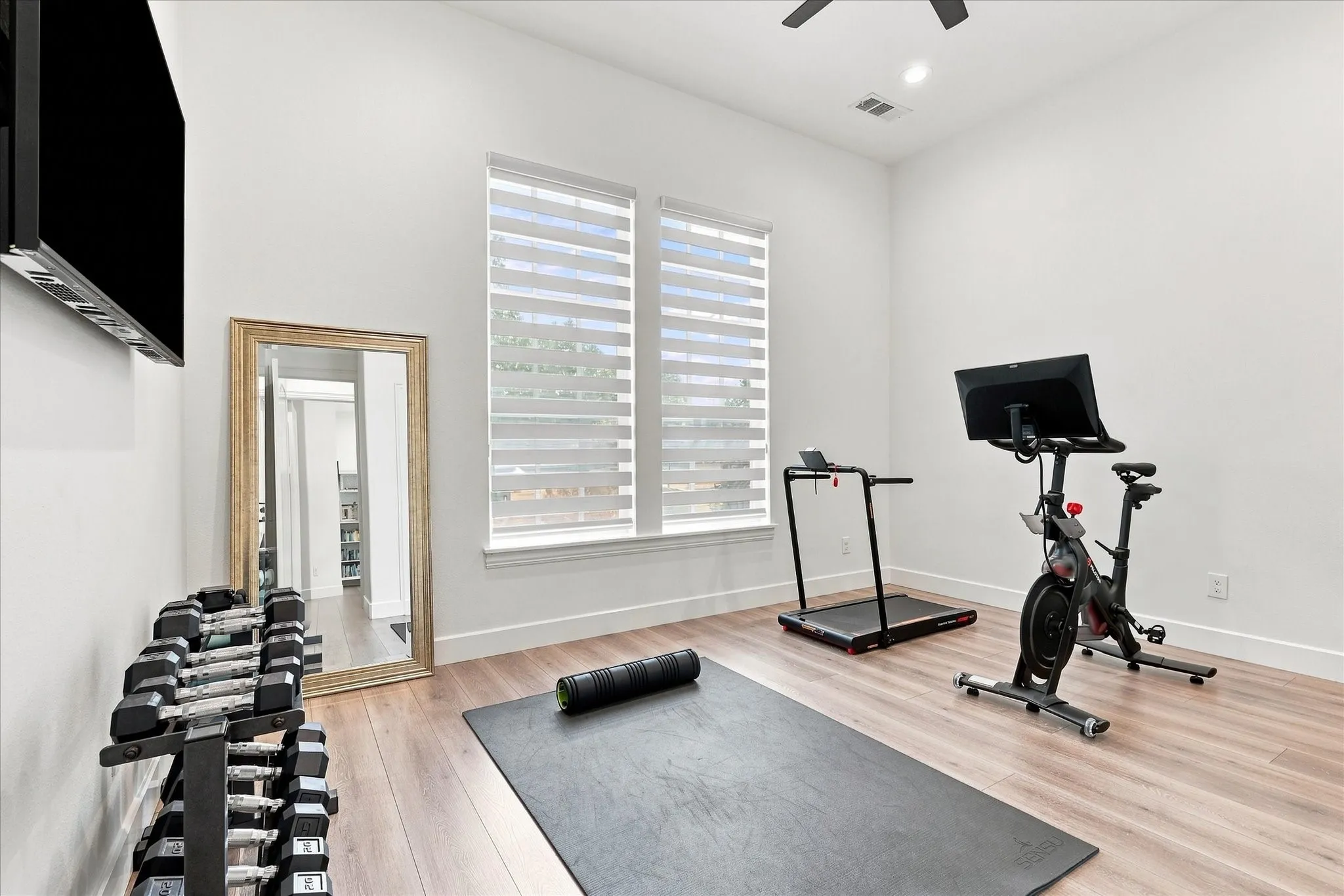 Downstairs Bedroom #3 is being used as a home gym. Jack-n-Jill bathroom is attached.