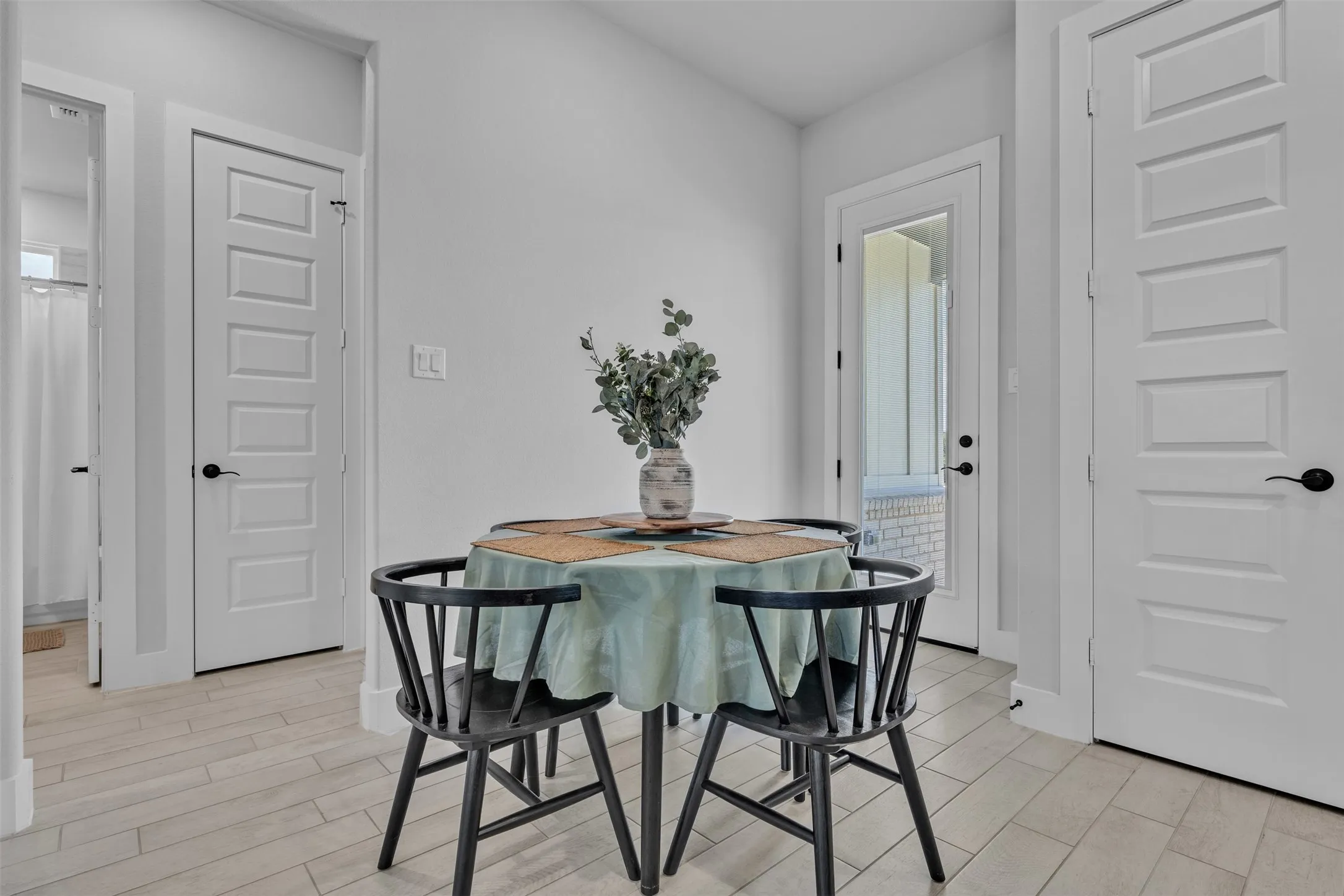 Light wood-finish flooring throughout