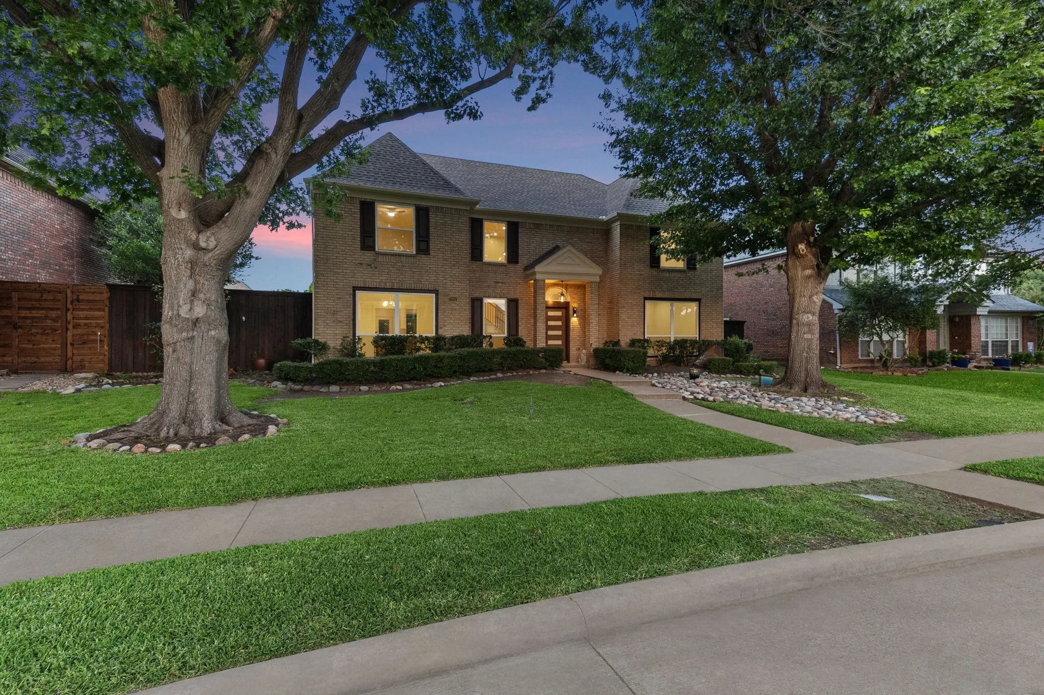 Traditional brick exterior with a prominent gabled roofline