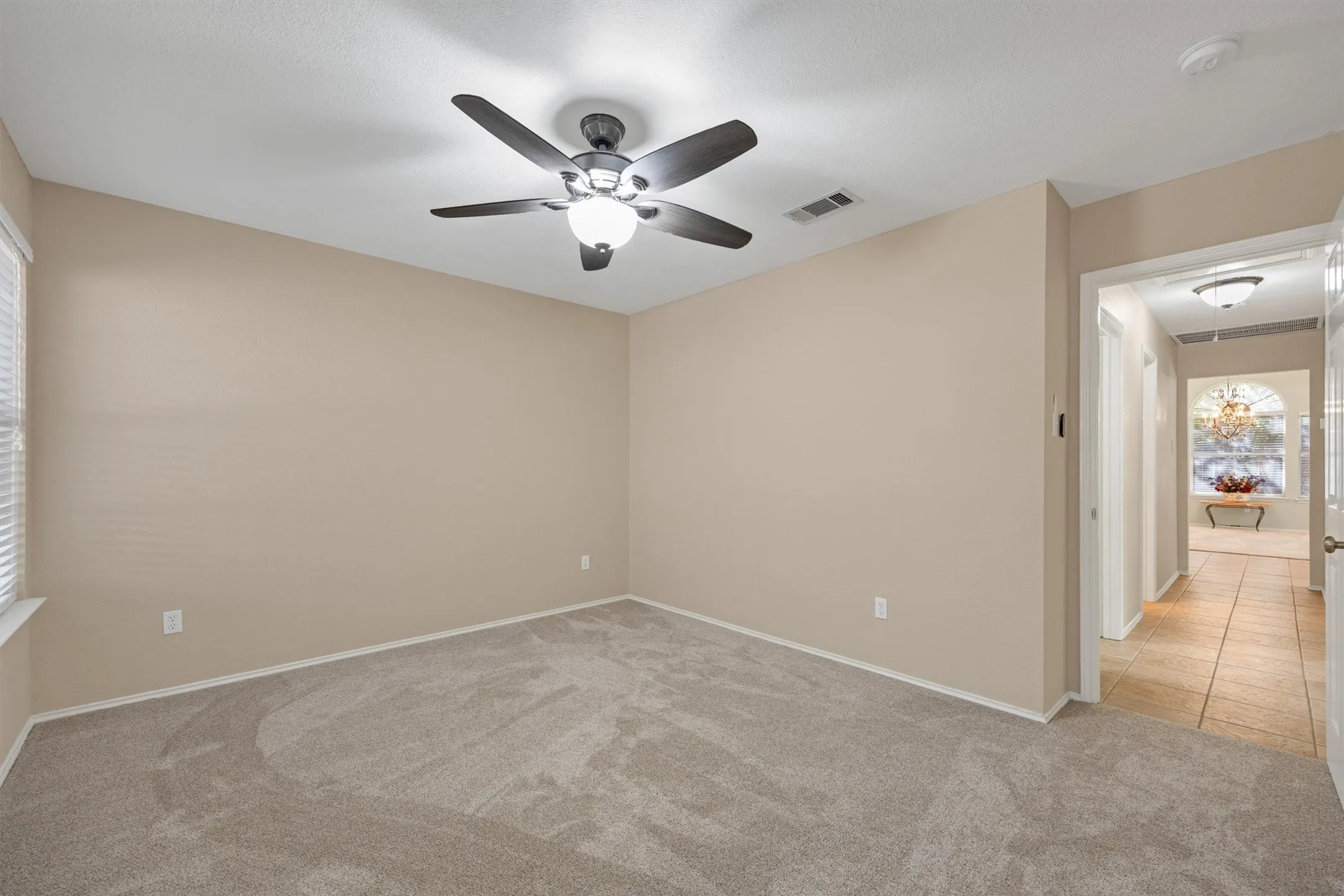 New carpet, paint and fan fixture