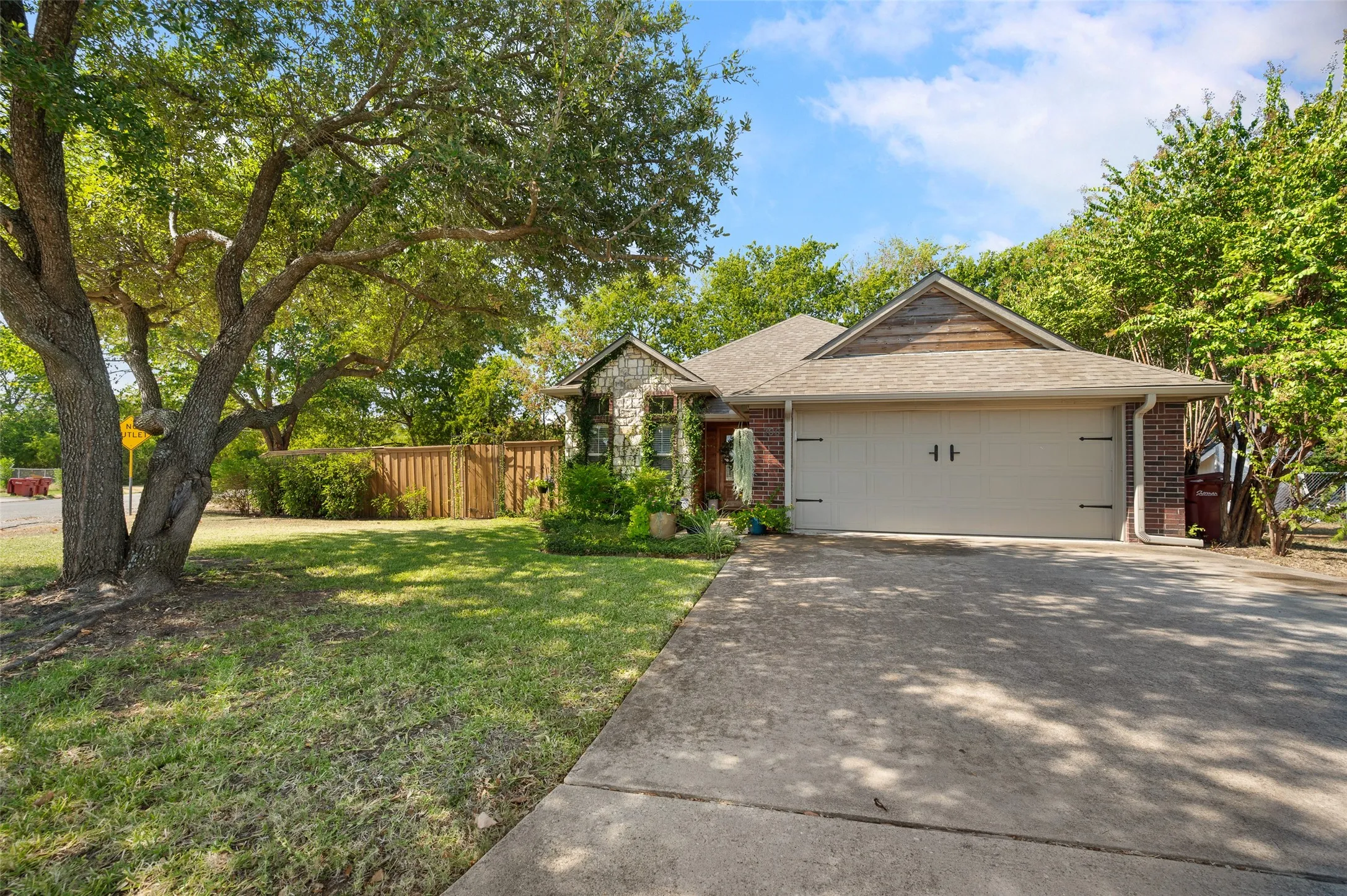 This adorable home sits on a large corner lot!