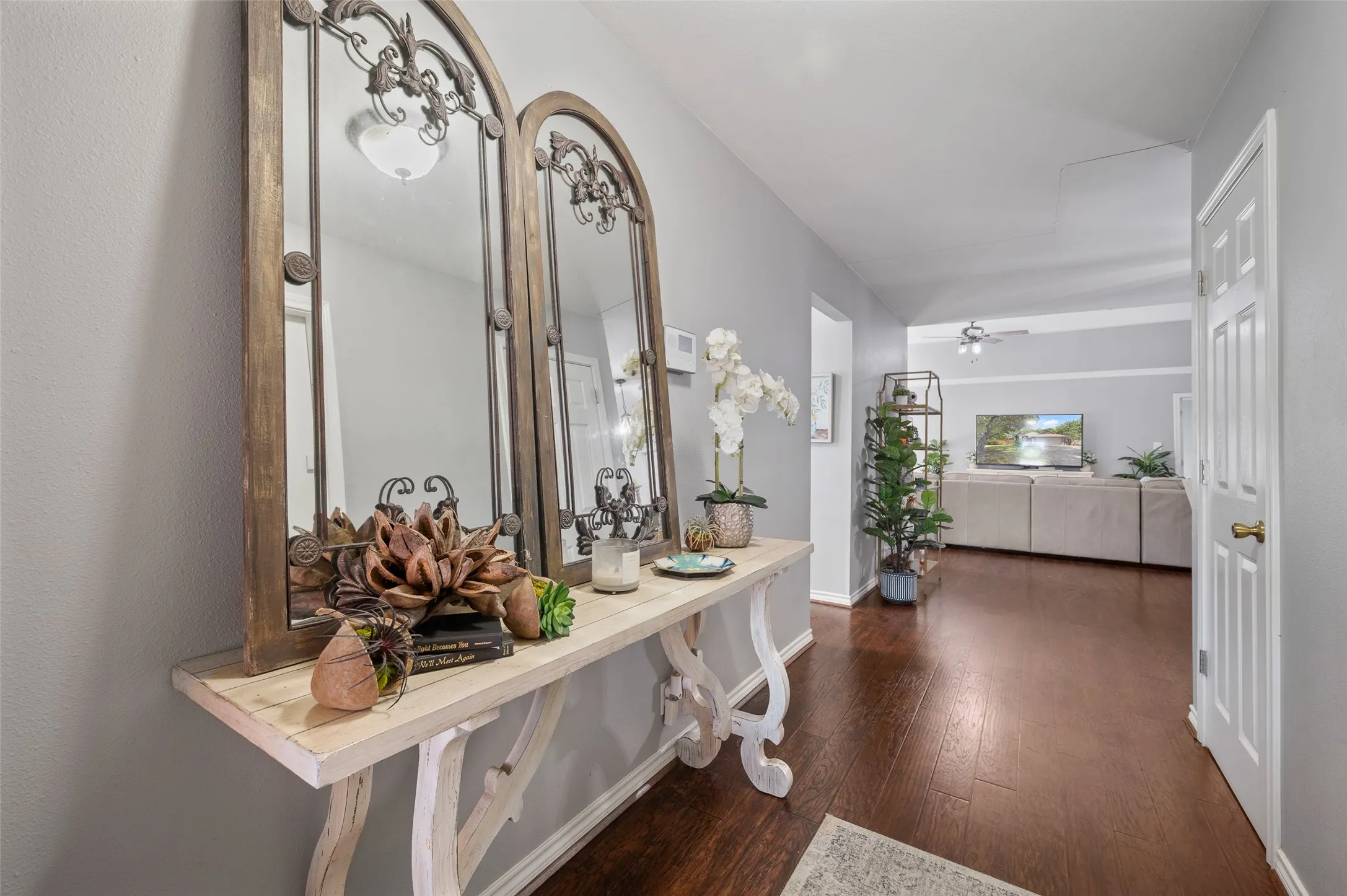 The view as you come through the front door into the charming entryway.