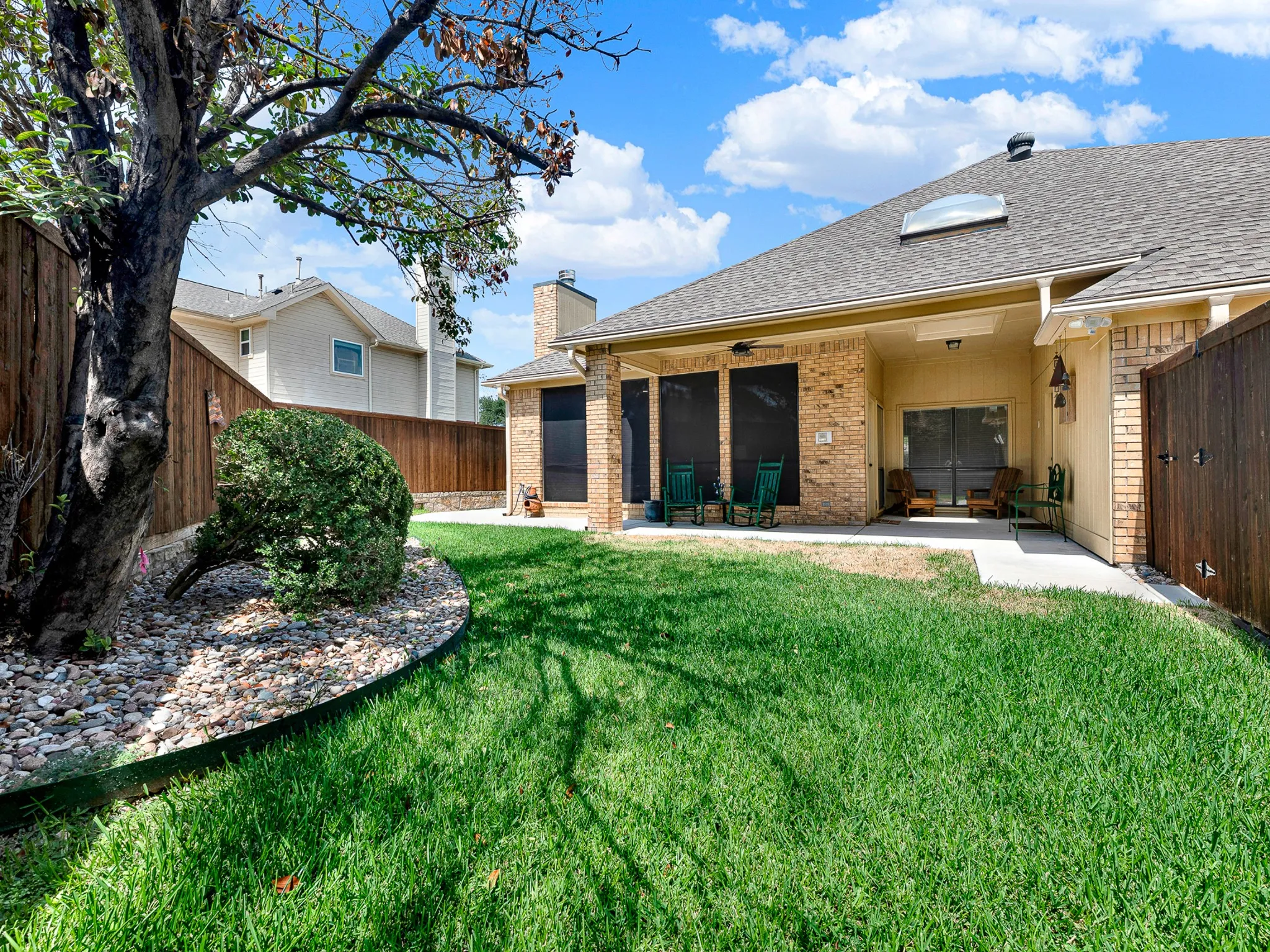 Green space for entertaining or kids to play.