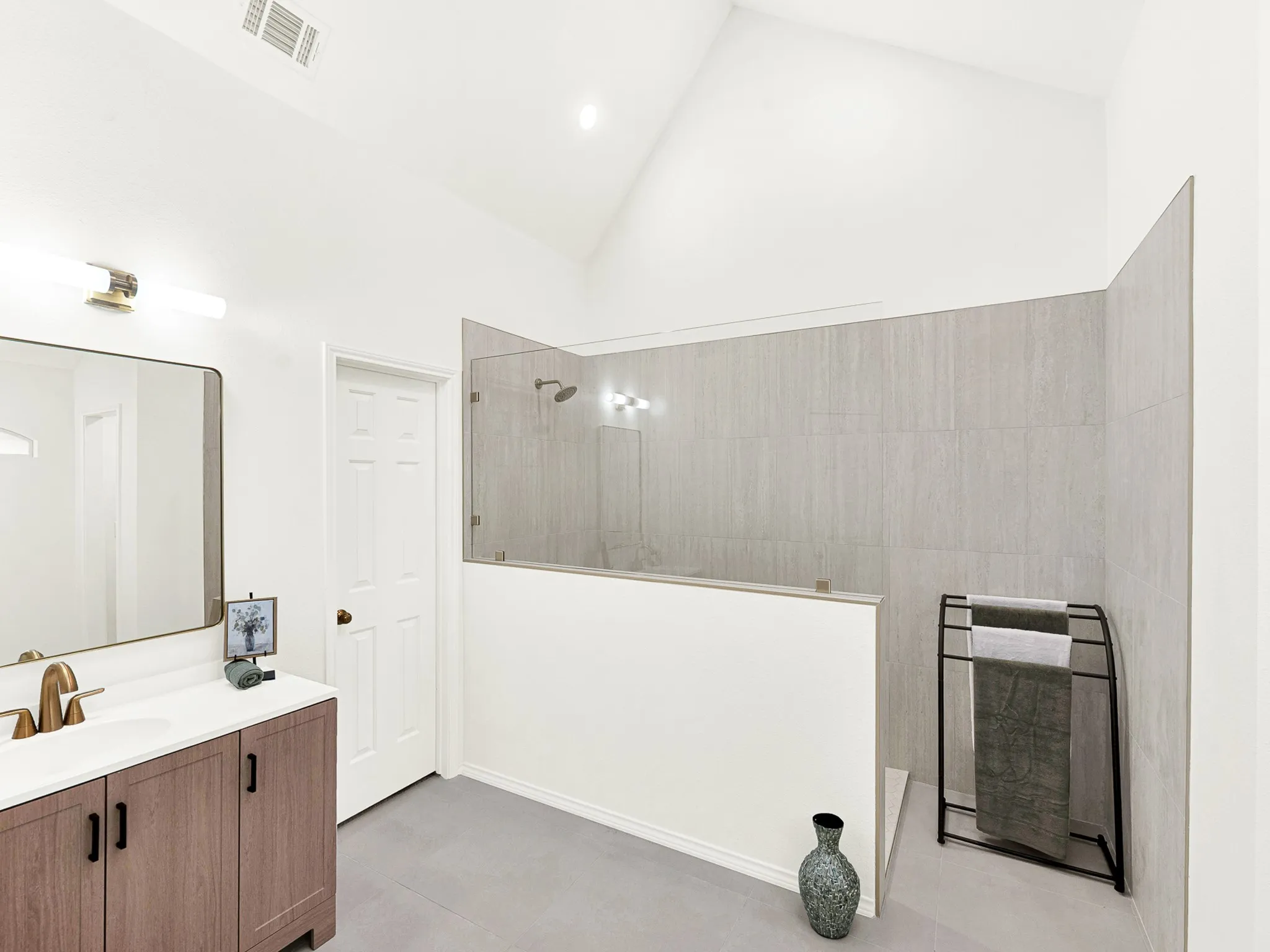 Carefully through through when being designed to create a calming space, along with a skylight for natural light and that airy feeling.