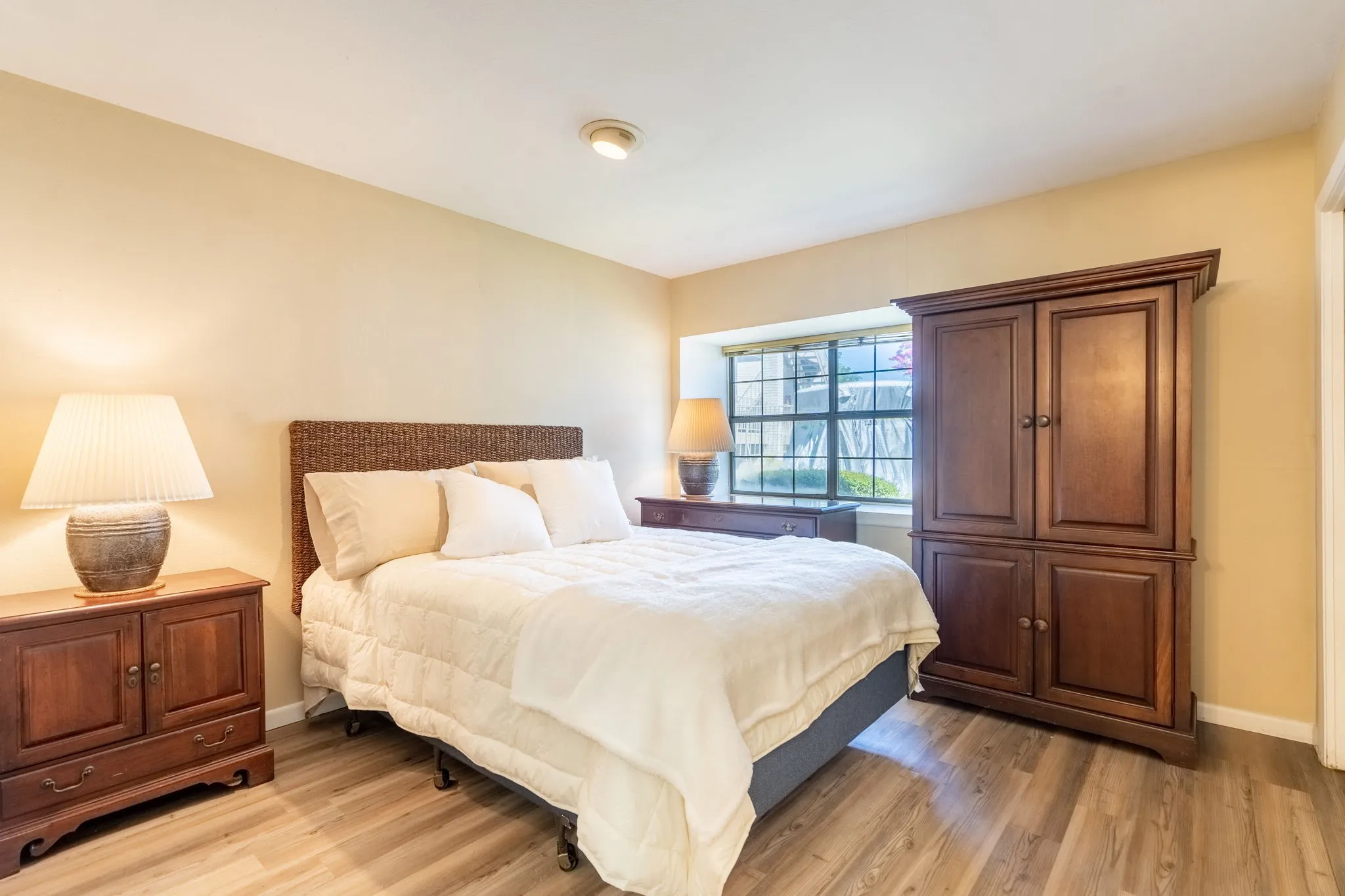 Wood-finish flooring throughout