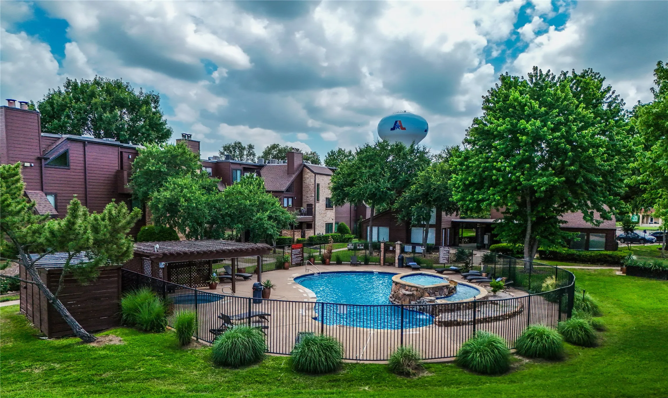 Quiet, small complex with mature trees, greenbelt, pet walking area.