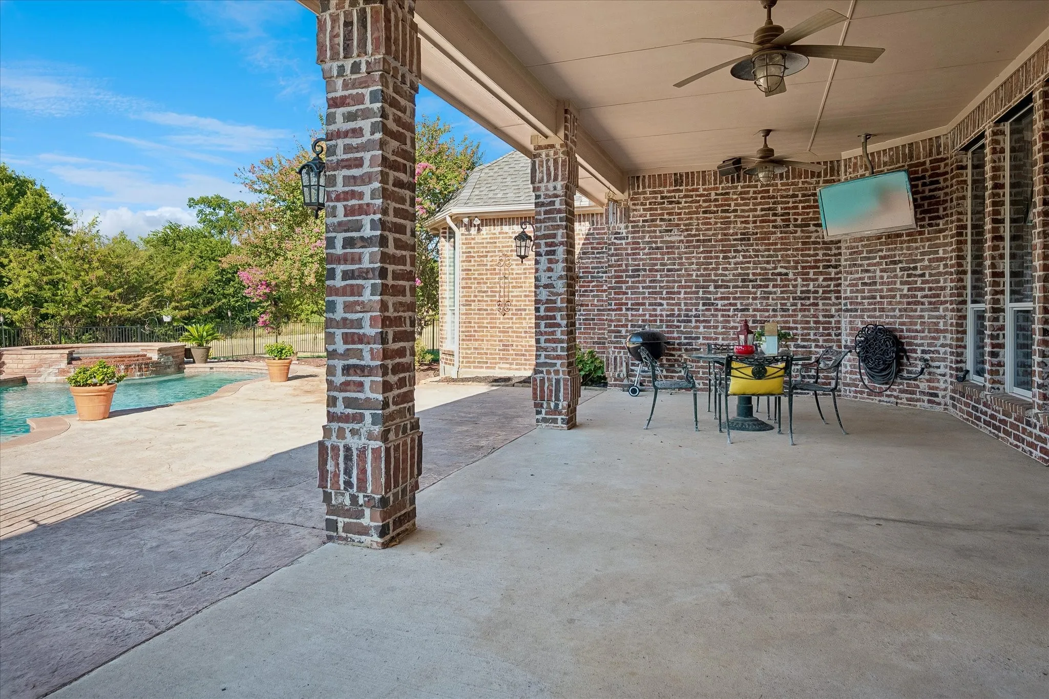 Covered patio area