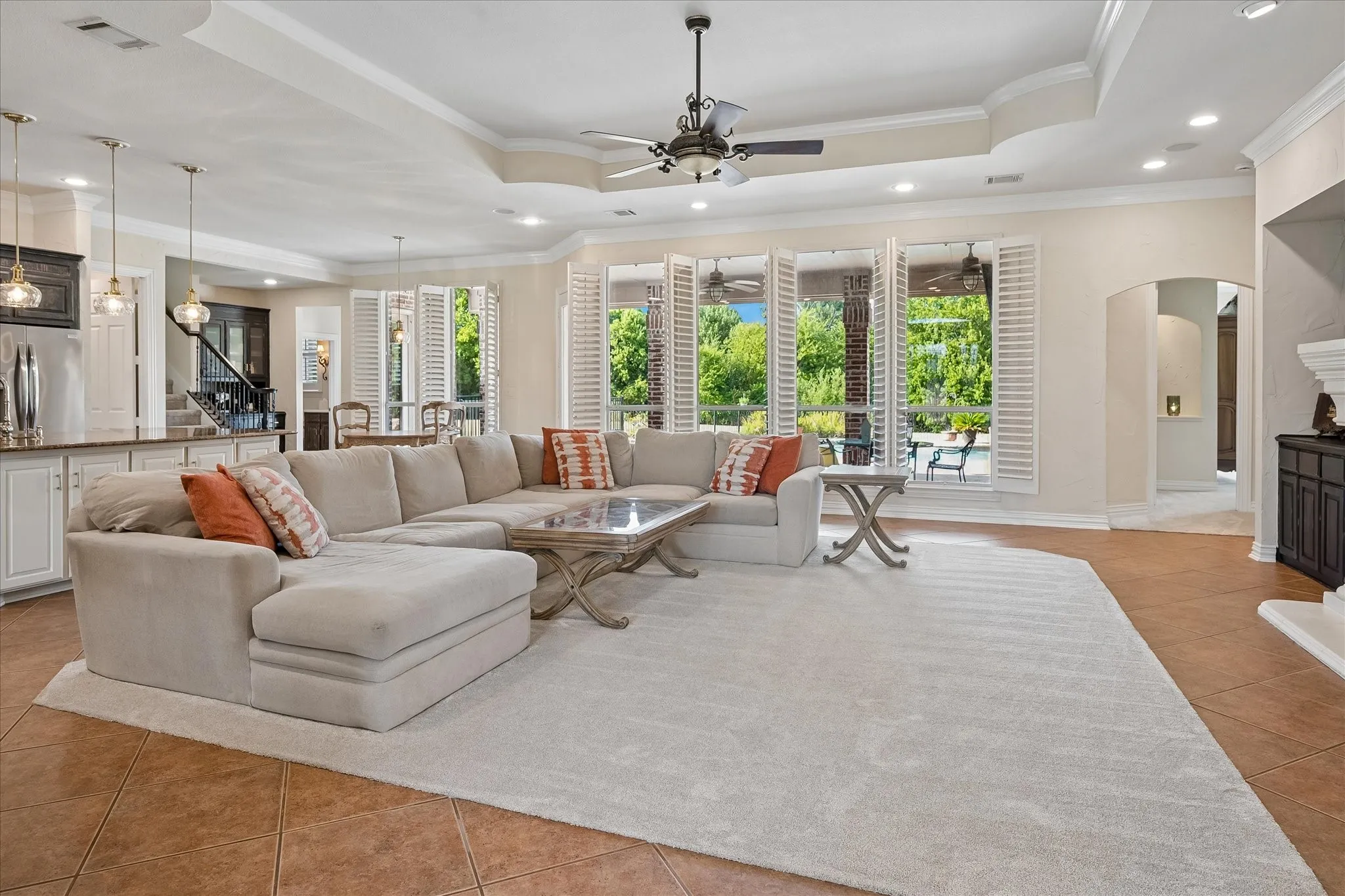 living area with views