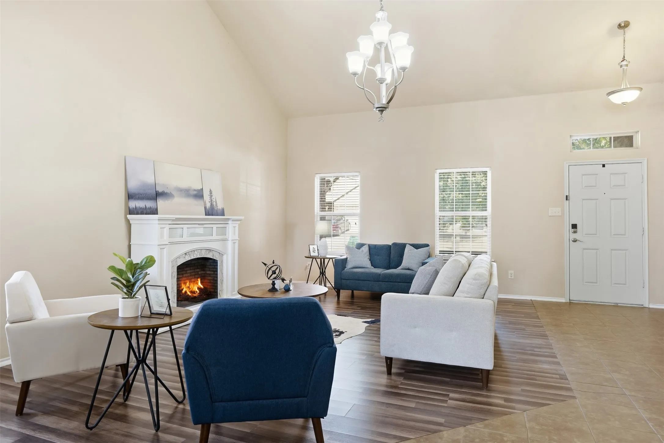 Natural light and an open-concept design create a comfortable gathering space at 227 Old Spanish Trail
