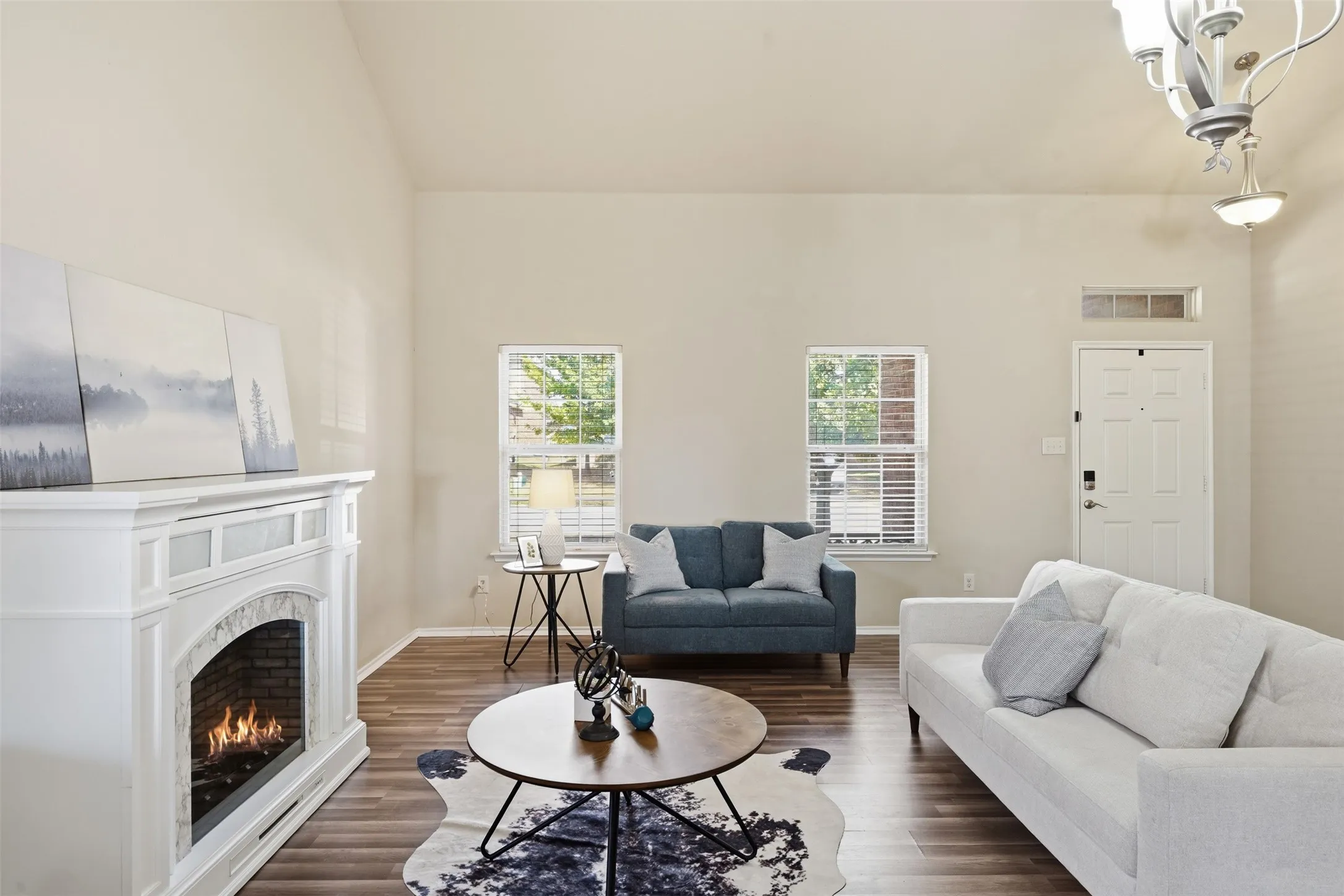 The spacious living room offers an open layout with plenty of room for relaxing, entertaining, and everyday living