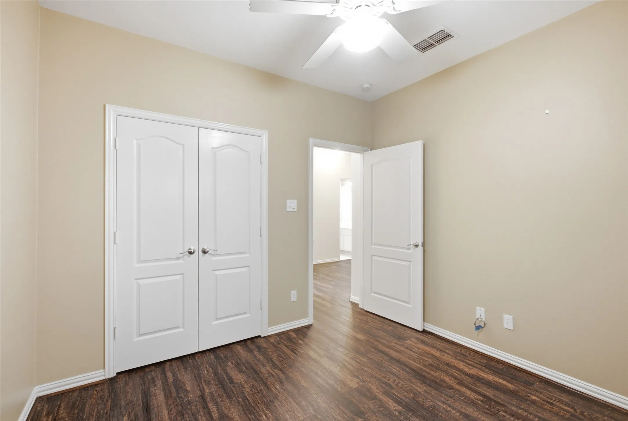 Neutral, move-in ready, with an oversized double closet you'll actually use