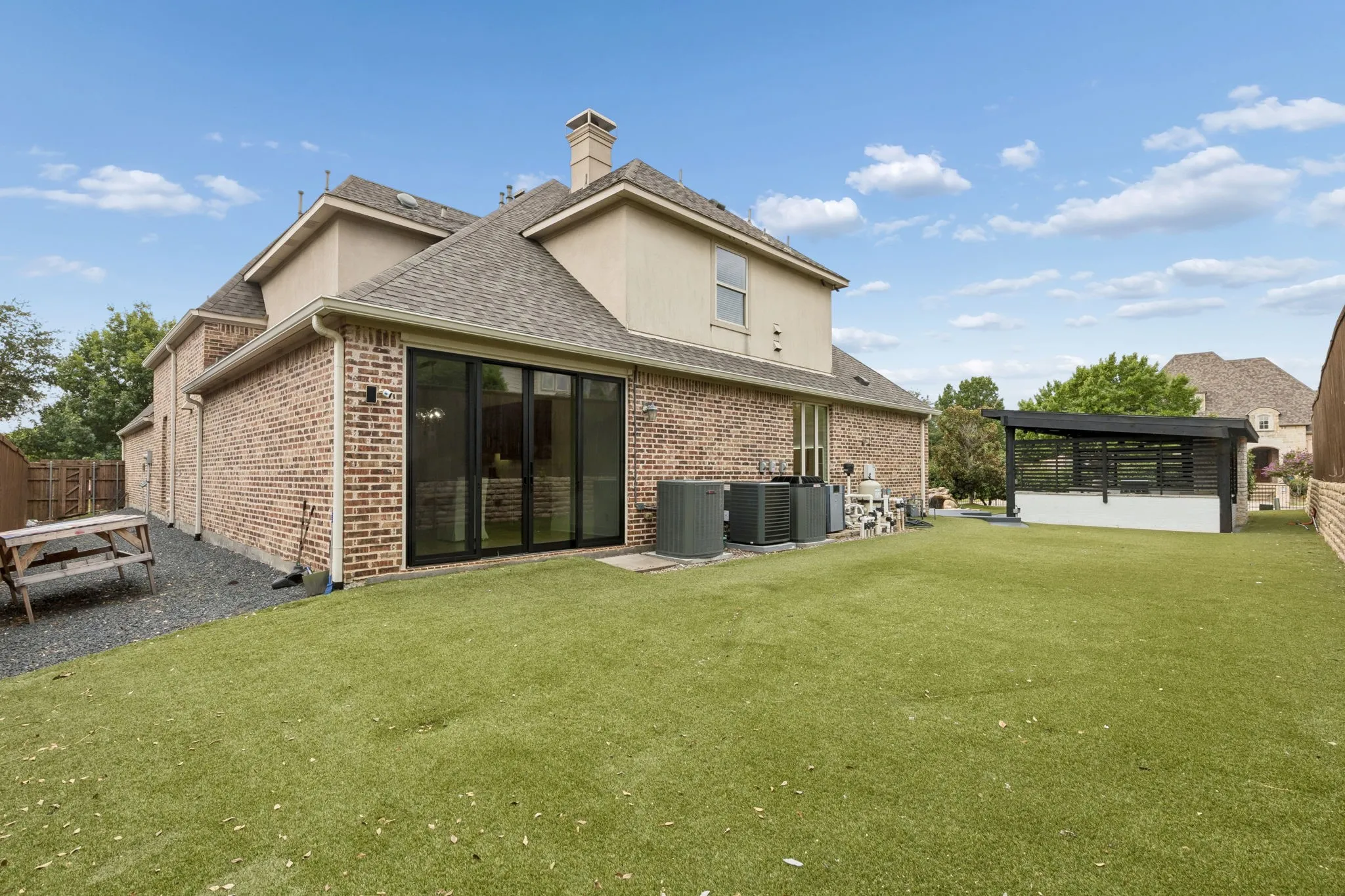 Fully turfed back yard