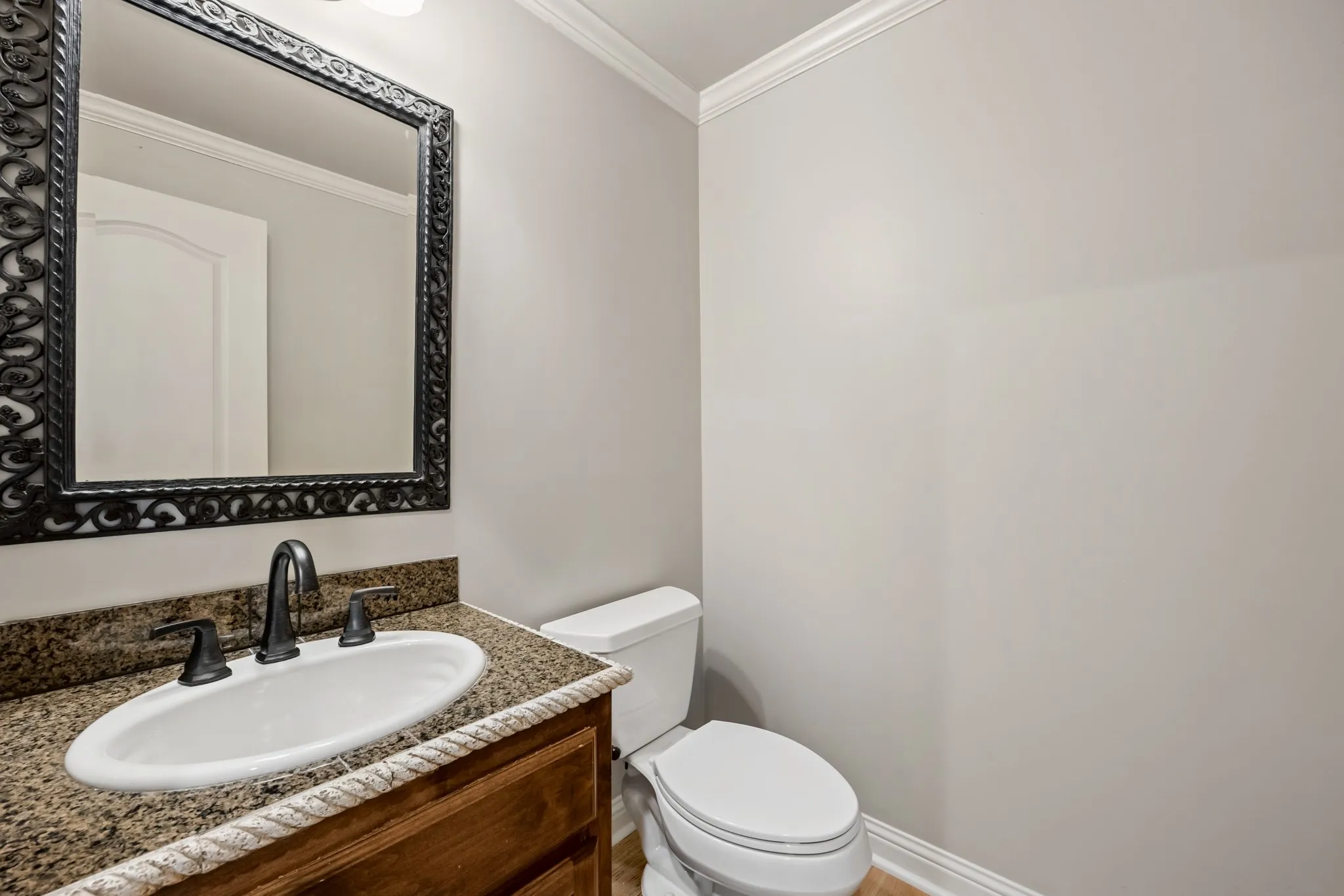 Half bathroom located downstairs