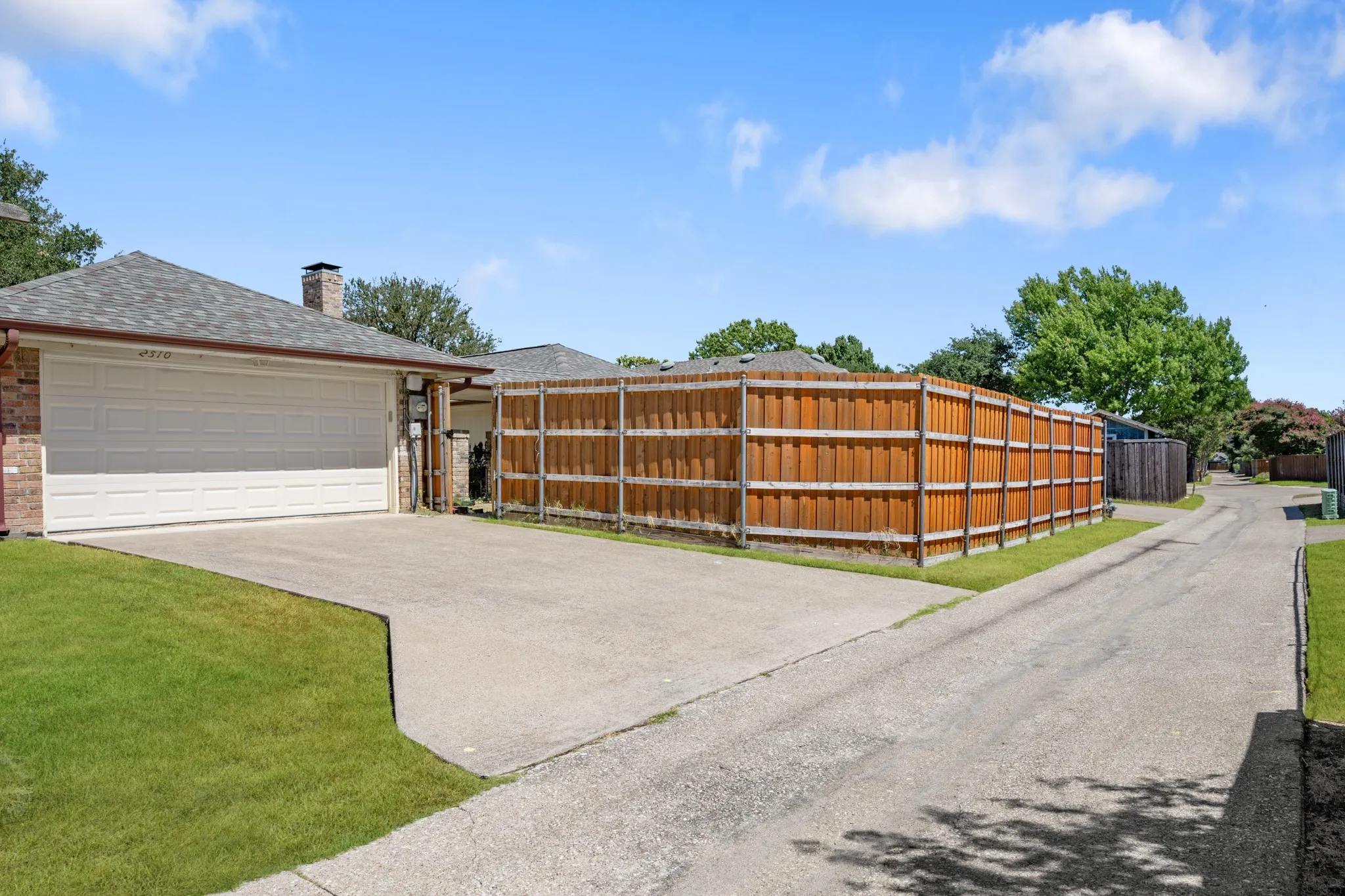 2 car garage with access to backyard.