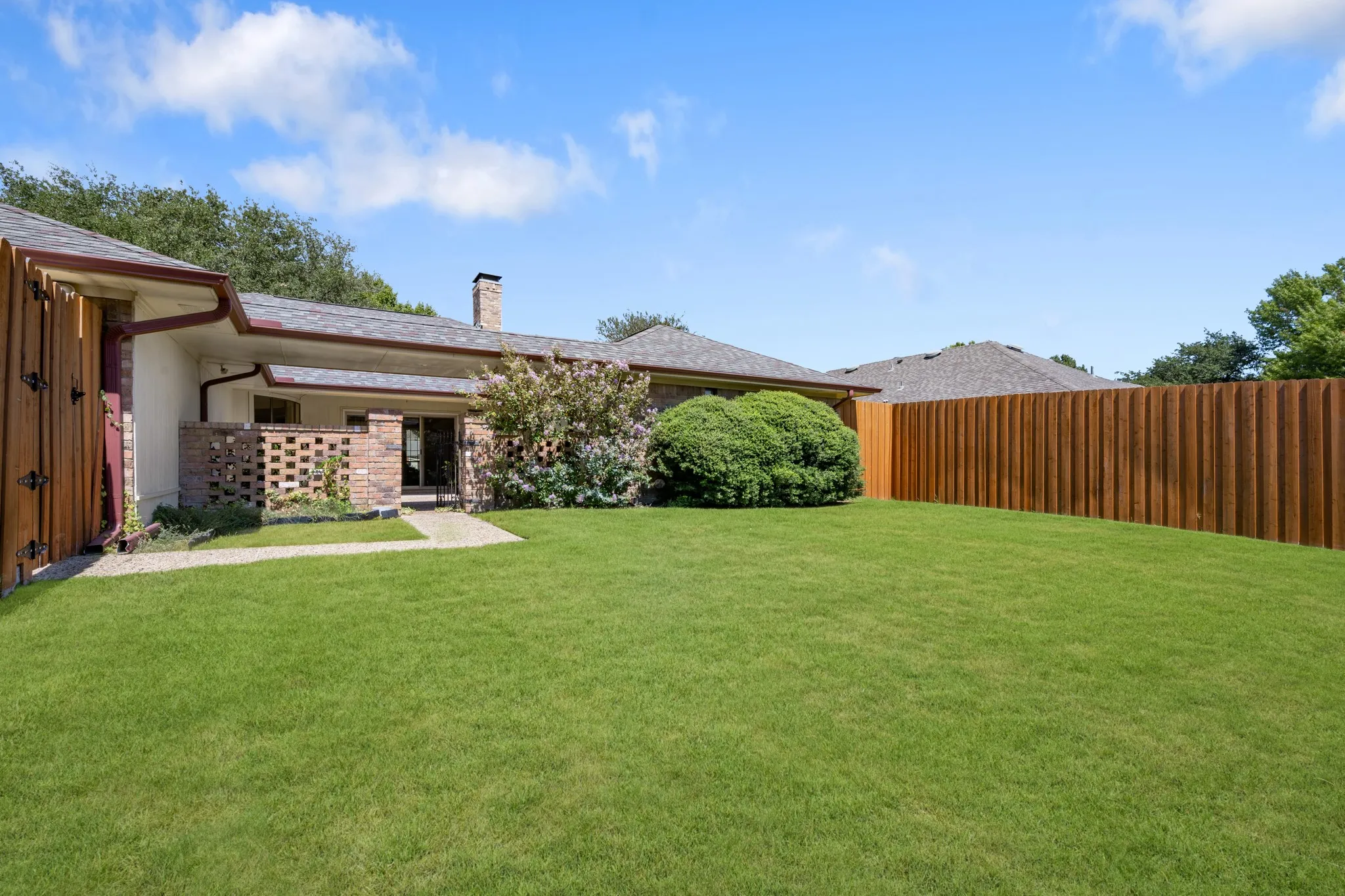 Fully fenced backyard.