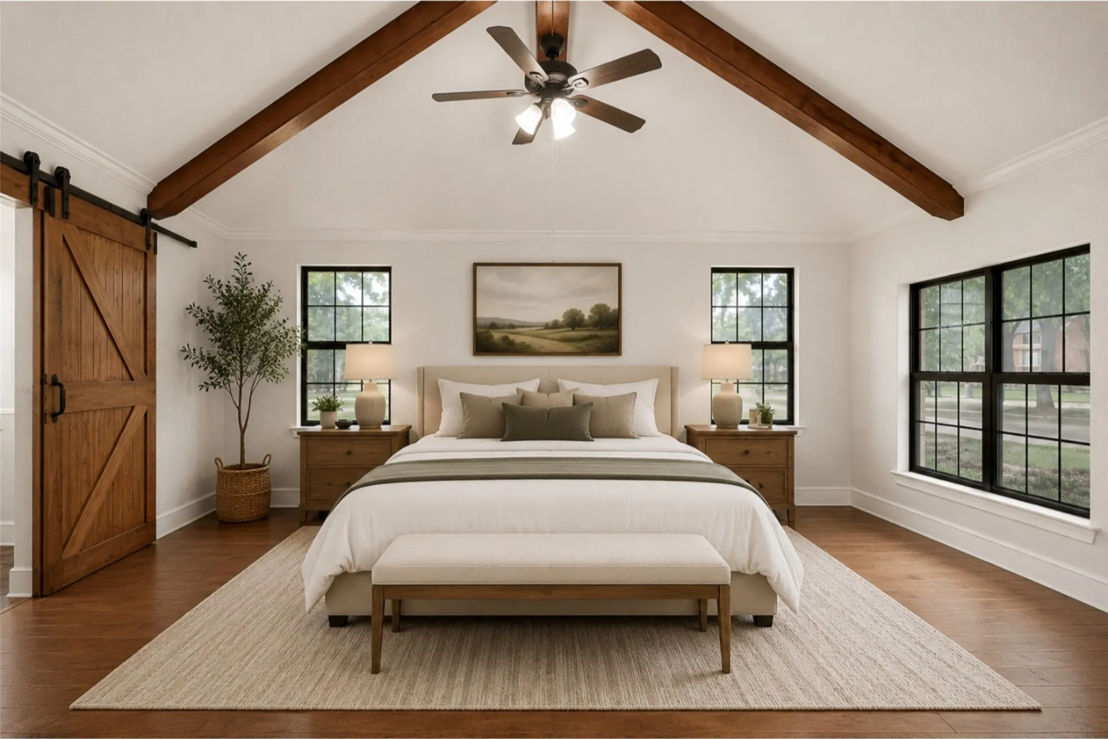 Virtually staged bedroom or flex space