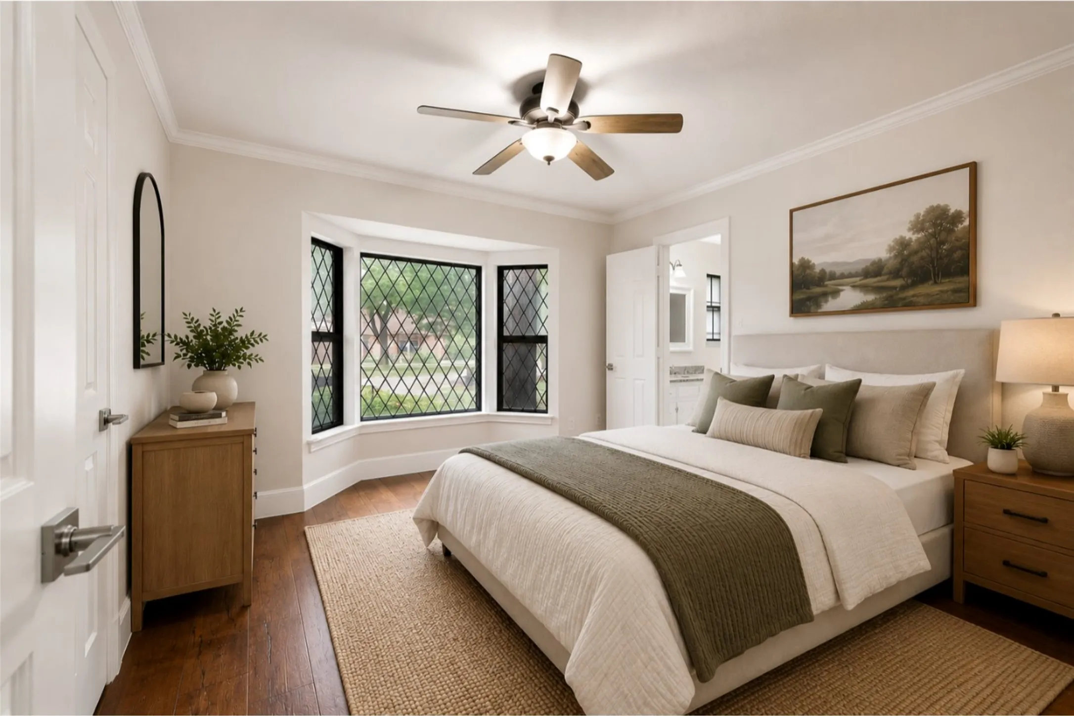 Virtually staged bedroom