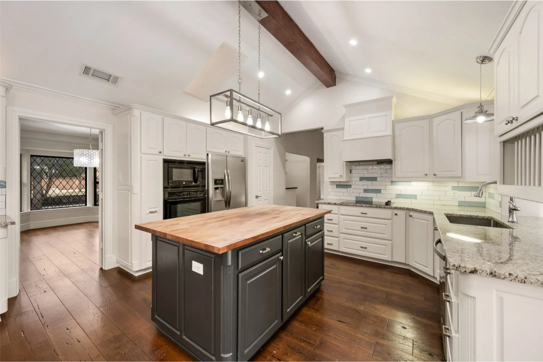 Open kitchen with large island