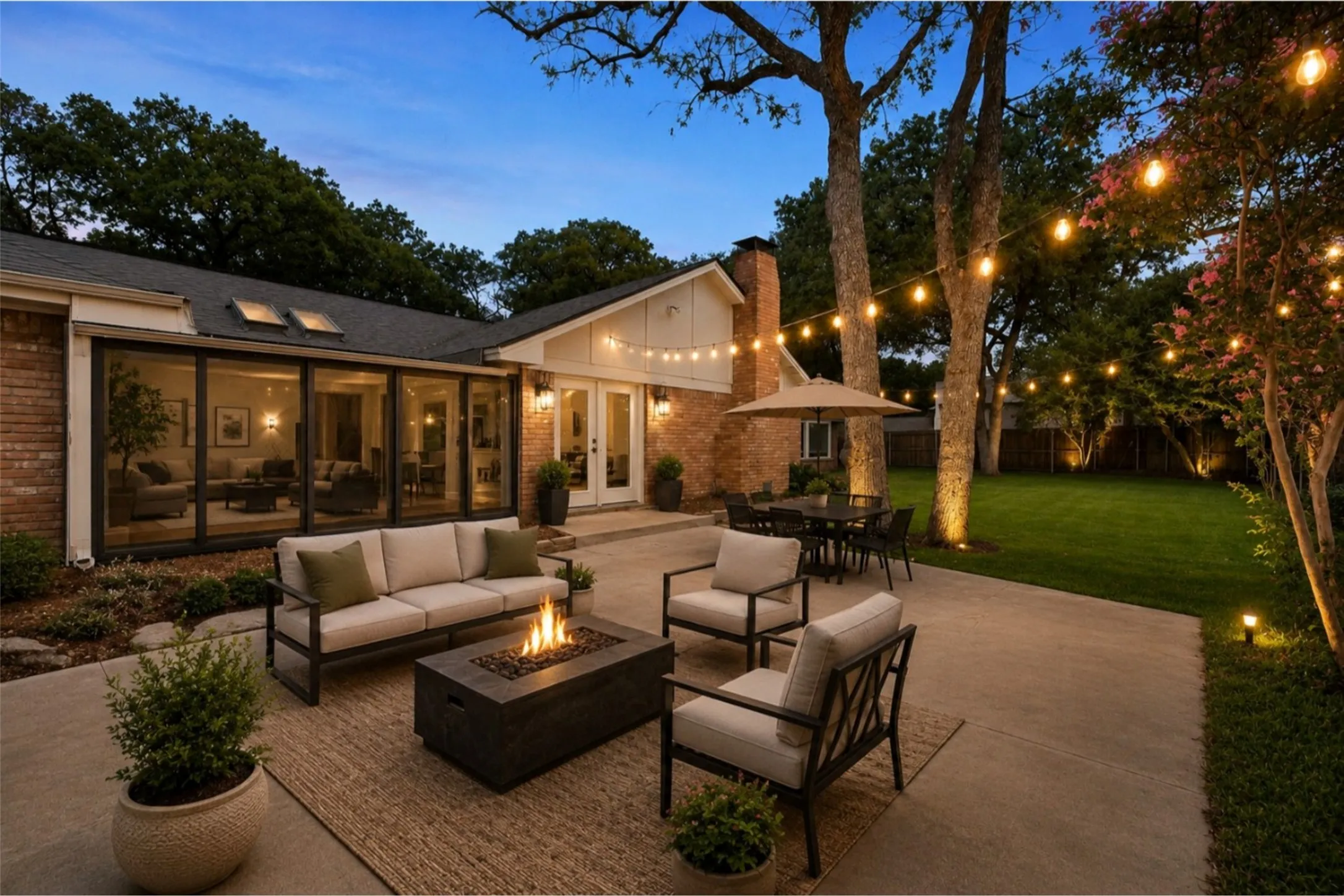 Virtually staged backyard