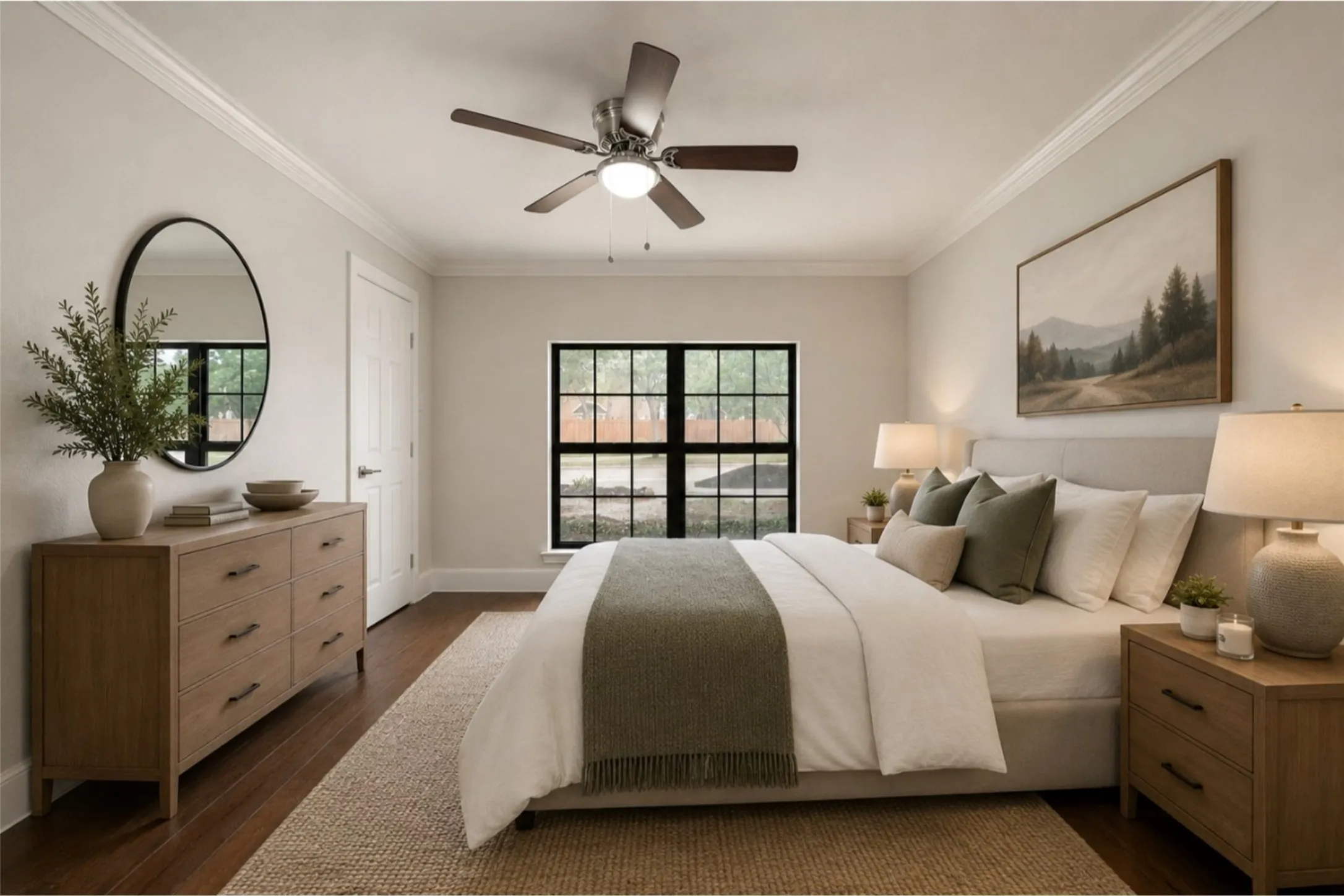 Virtually staged bedroom