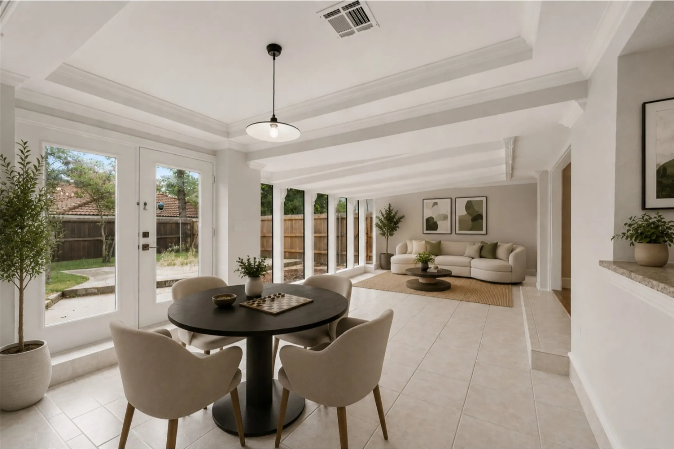 Virtually staged sunroom
