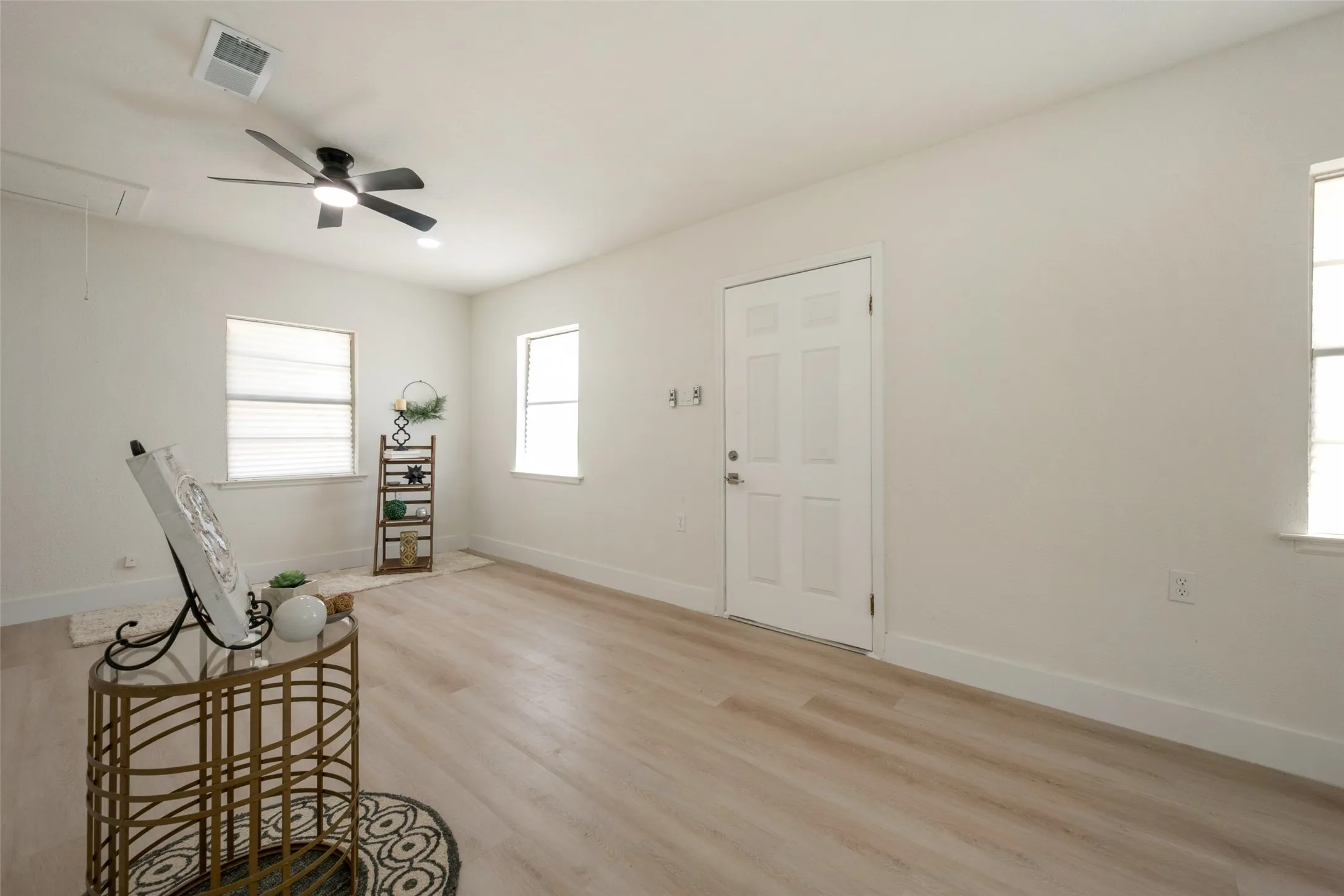 White paneled door entry