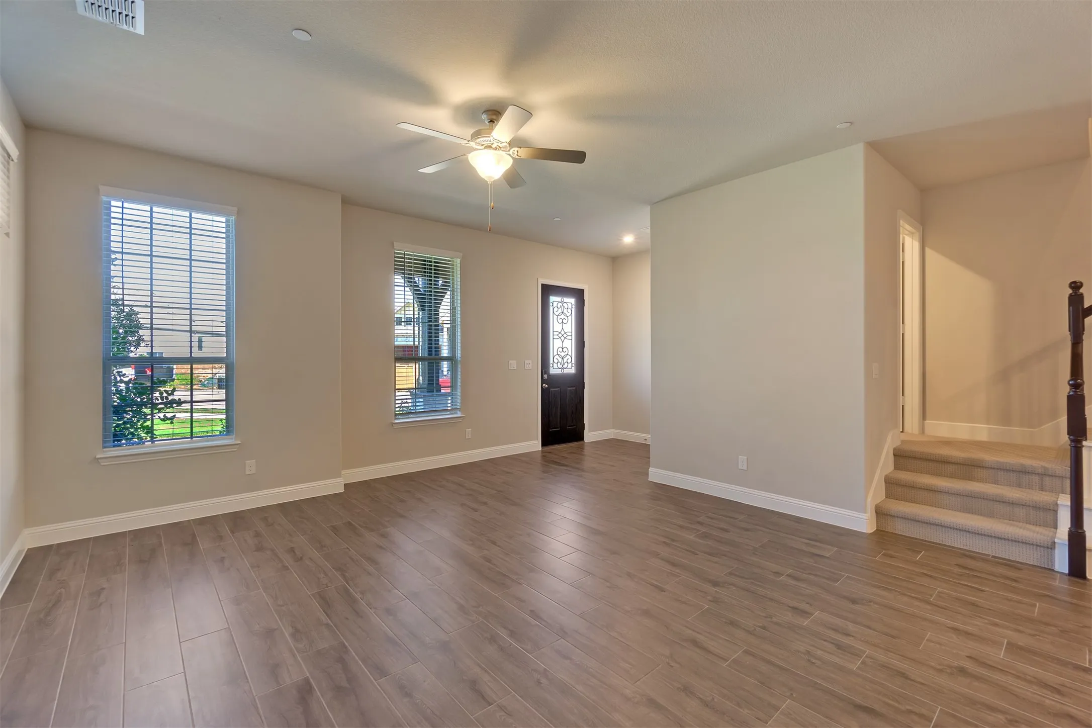 Entry opens onto family room