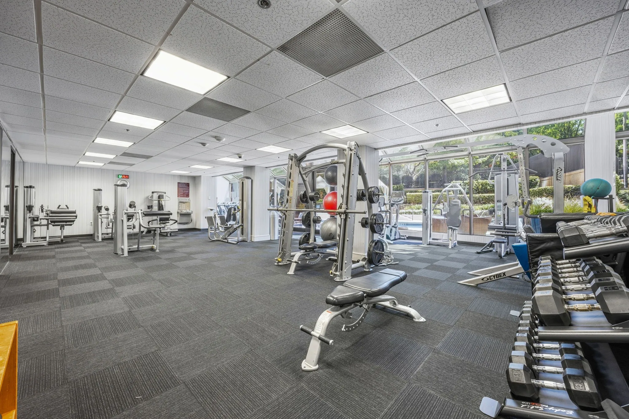 Skip the expensive gym membership and take advantage of the building’s convenient fitness center, complete with locker rooms, showers, and restroom facilities—everything you need for a great workout just steps from home.