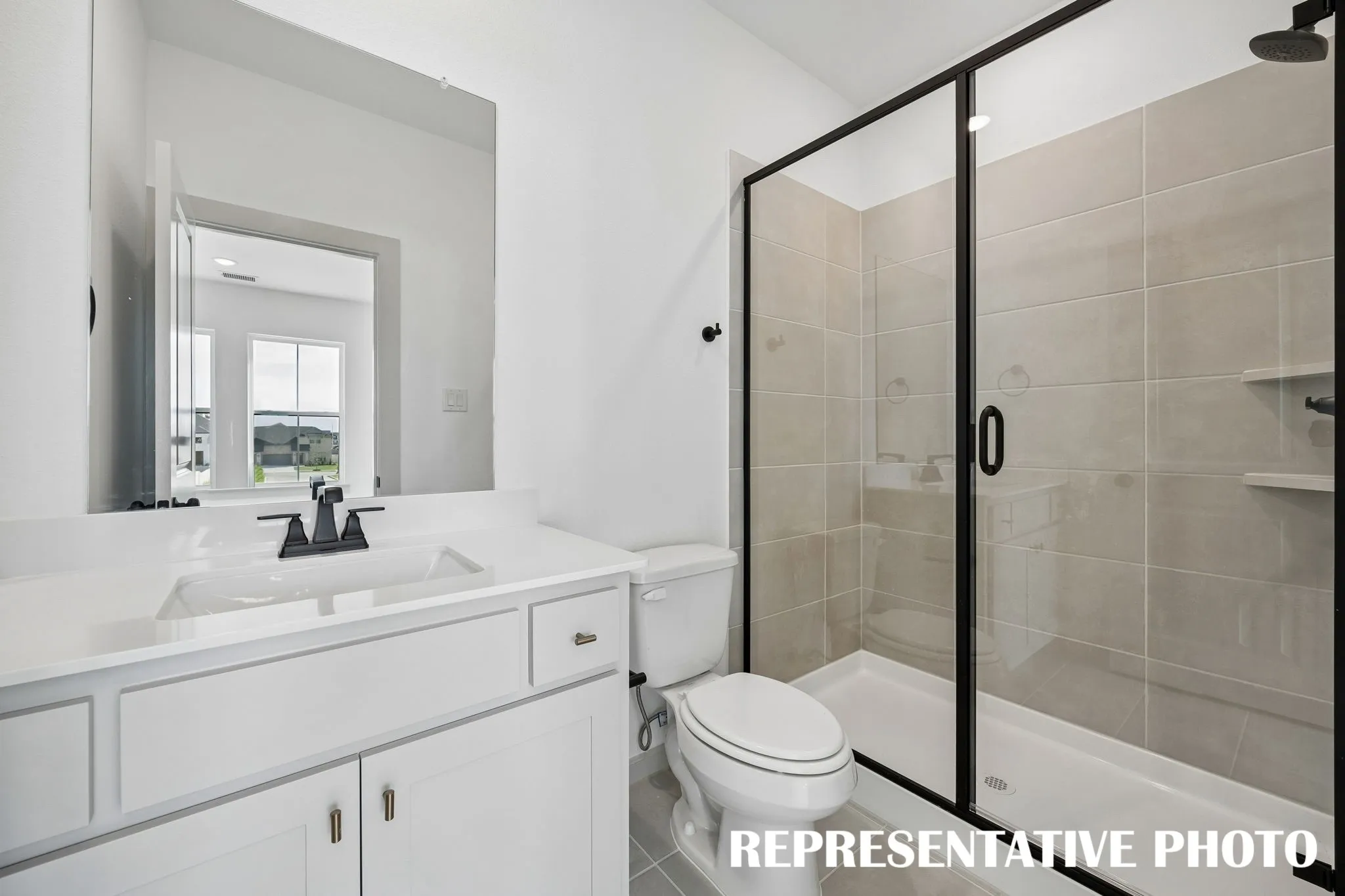 Friends and family will feel right at home in any of the beautifully finished guest baths.  REPRESENTATIVE PHOTO