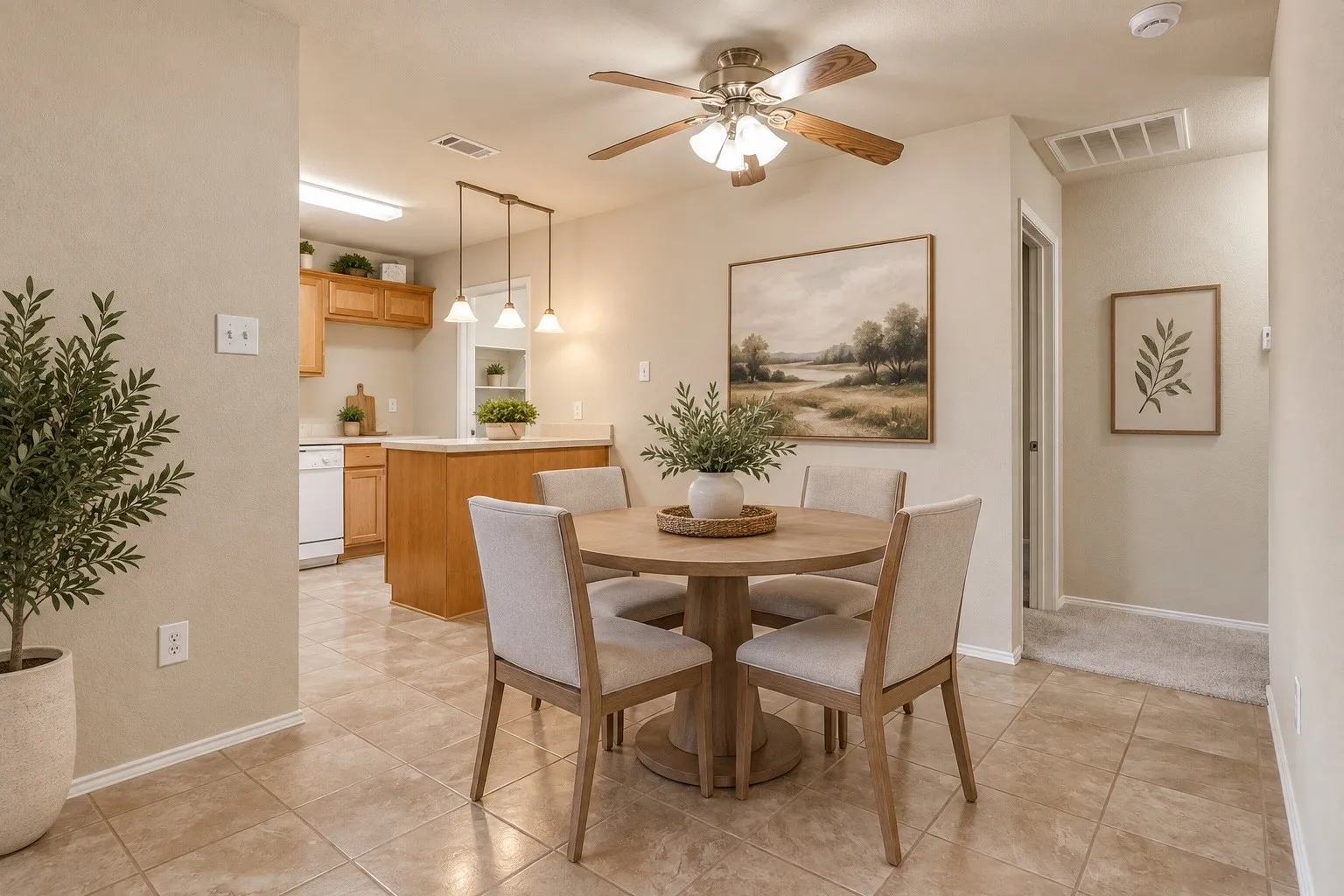 Dining space - virtually staged with AI