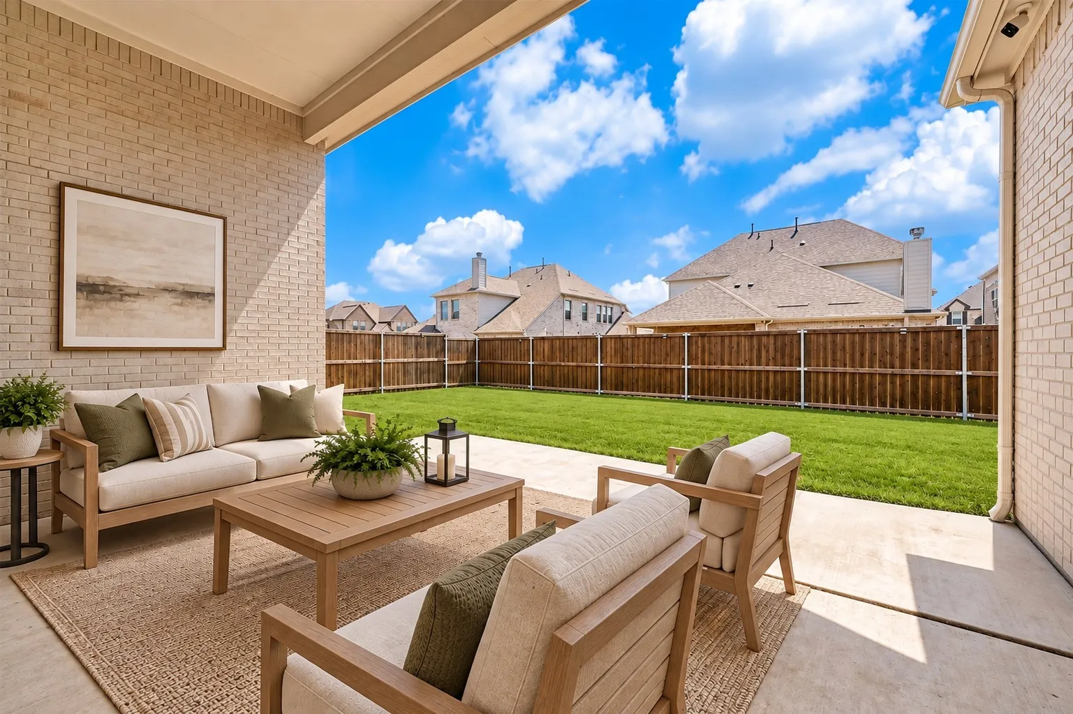 Virtually staged patio