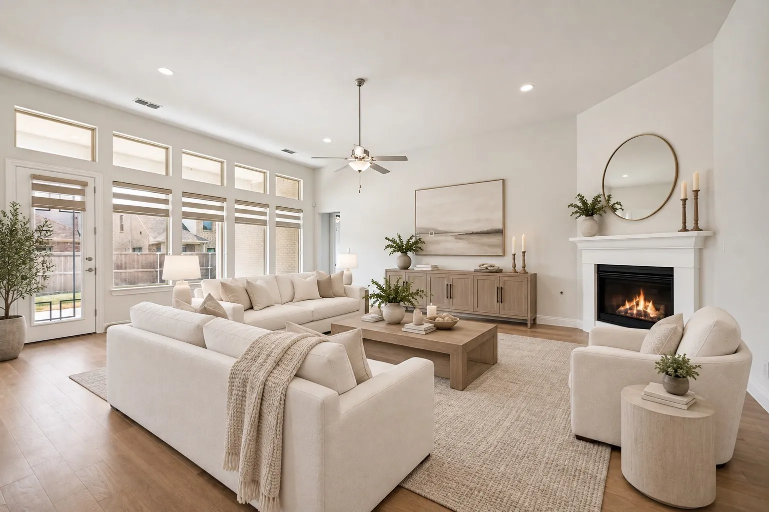 Virtually staged living room