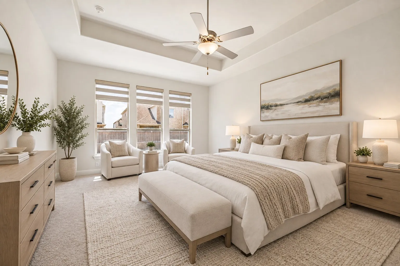 Virtually staged Primary Bedroom