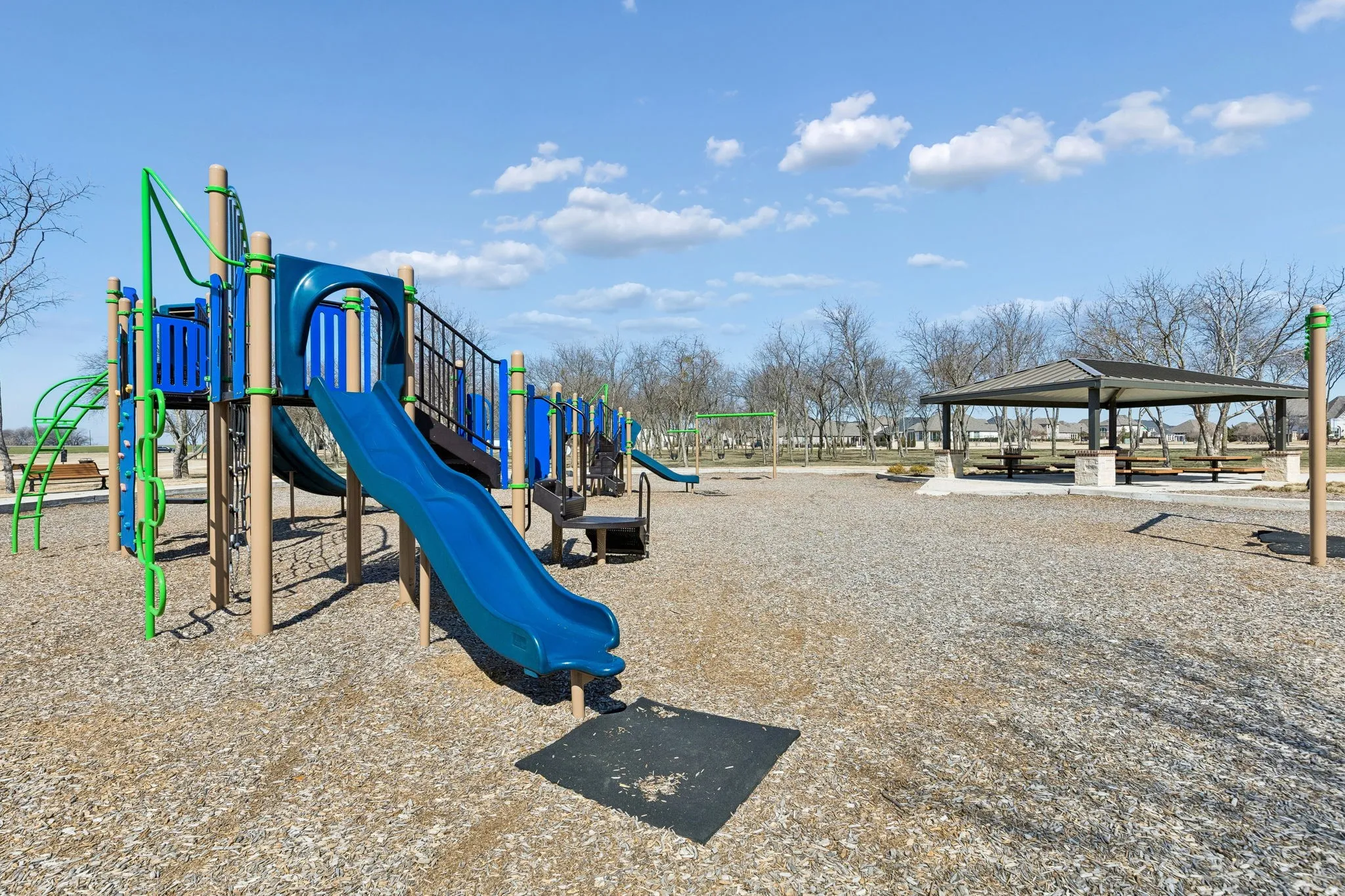 park visible from the front of the home