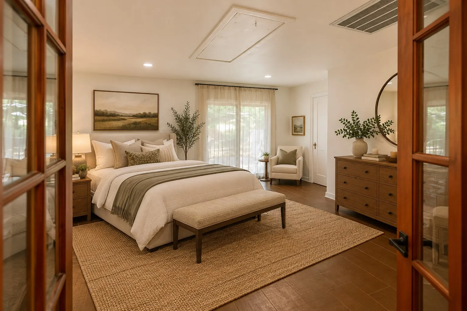 Rear Flex Room Virtually staged as Primary Bedroom